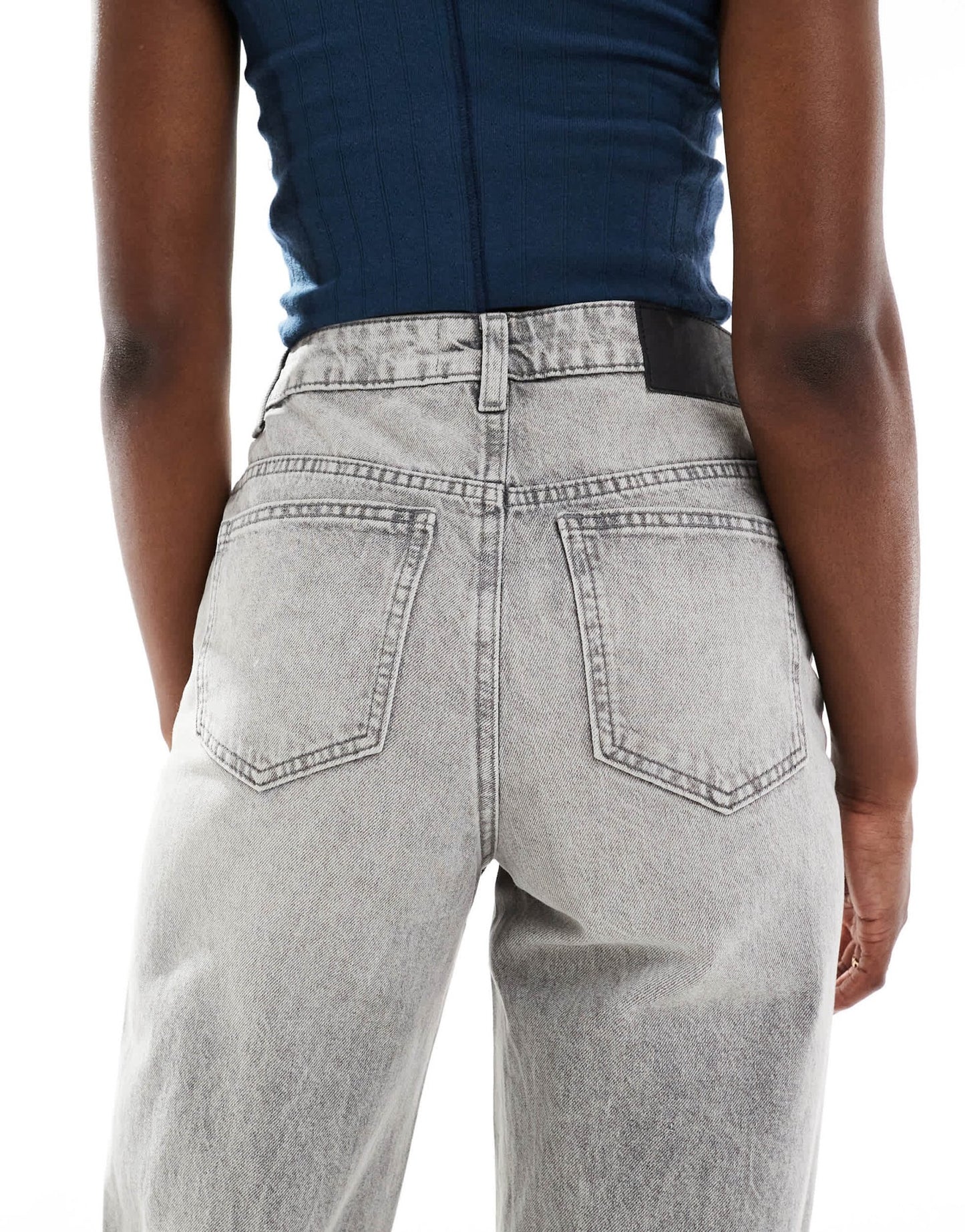 ASOS DESIGN high rise relaxed mom jeans in grey - ASOS Sample Sale