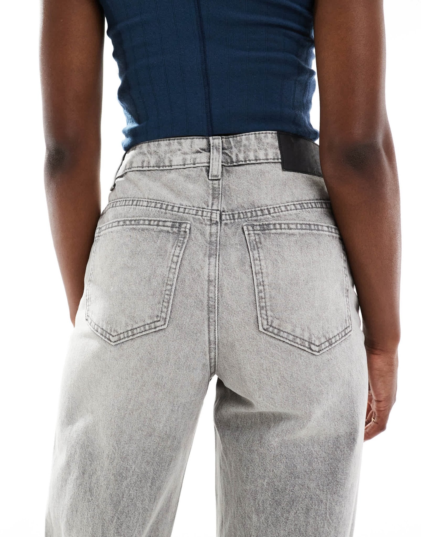 ASOS DESIGN high rise relaxed mom jeans in grey - ASOS Sample Sale