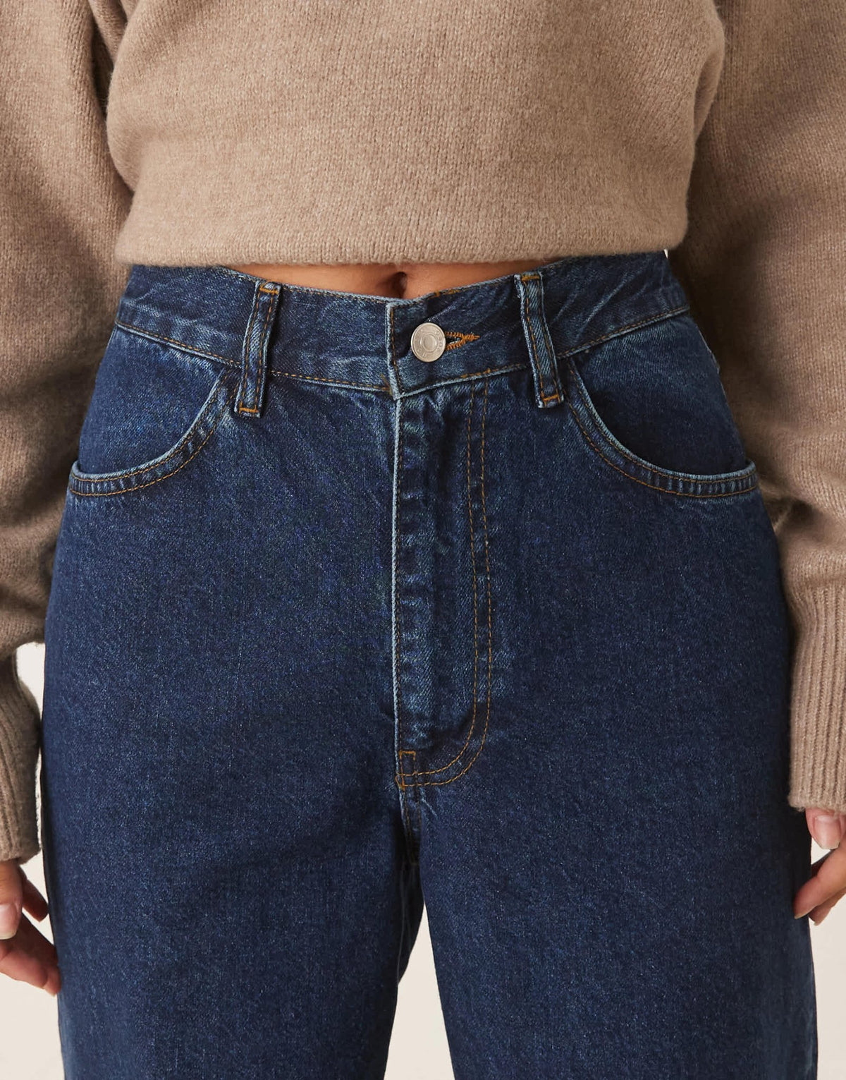 ASOS DESIGN high rise wide leg flared jean in indigo - ASOS Sample Sale