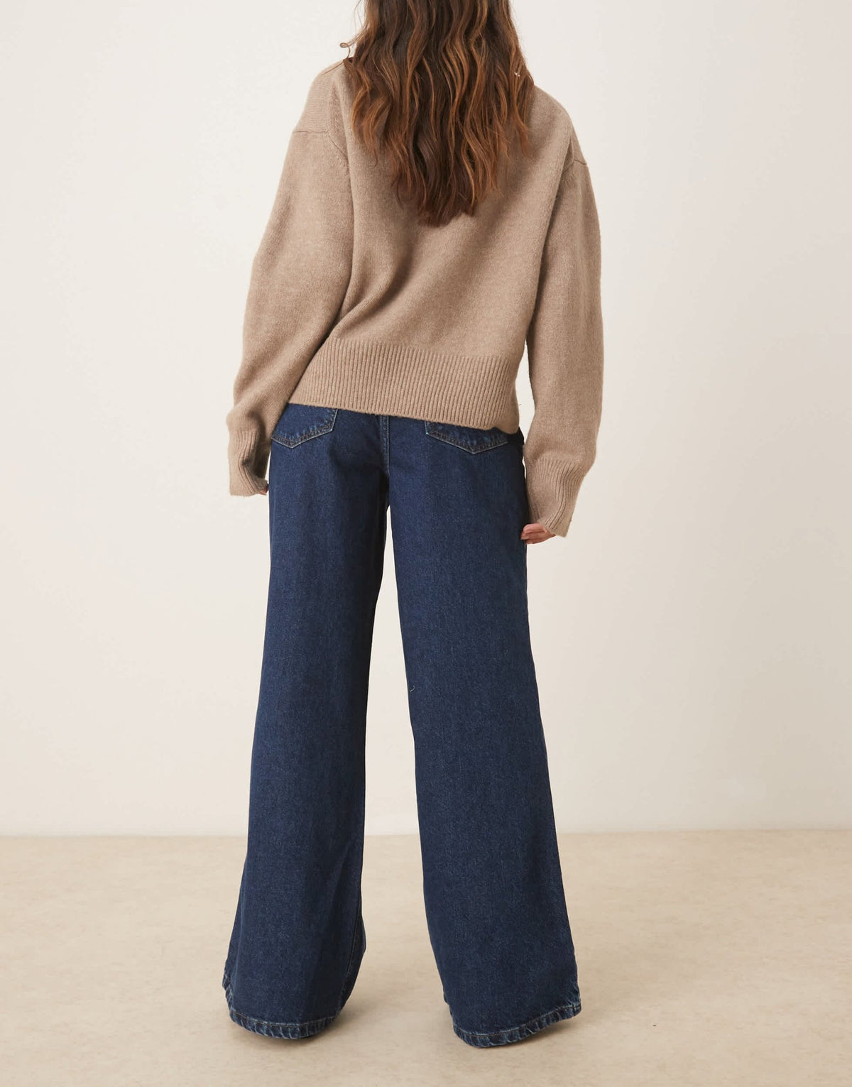 ASOS DESIGN high rise wide leg flared jean in indigo - ASOS Sample Sale