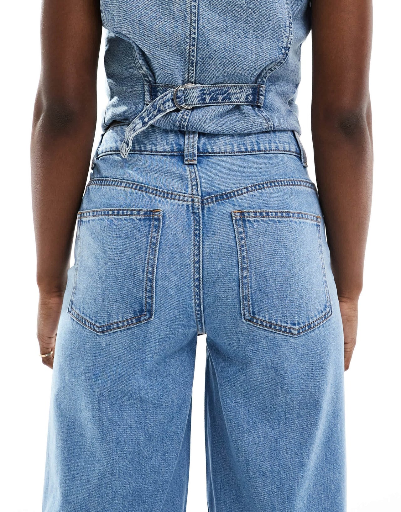 ASOS DESIGN high waist wide leg jeans in clean blue - ASOS Sample Sale