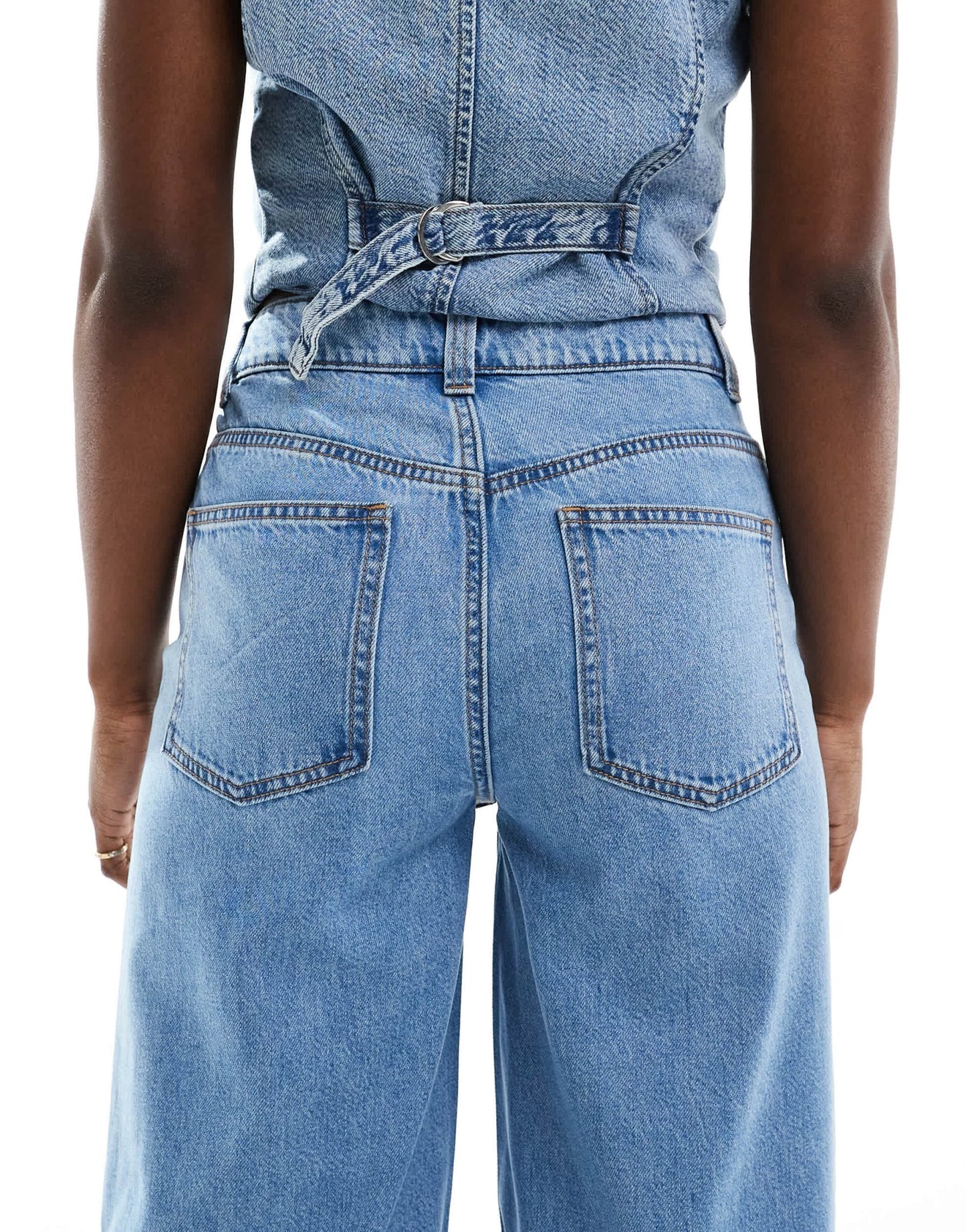 ASOS DESIGN high waist wide leg jeans in clean blue - ASOS Sample Sale