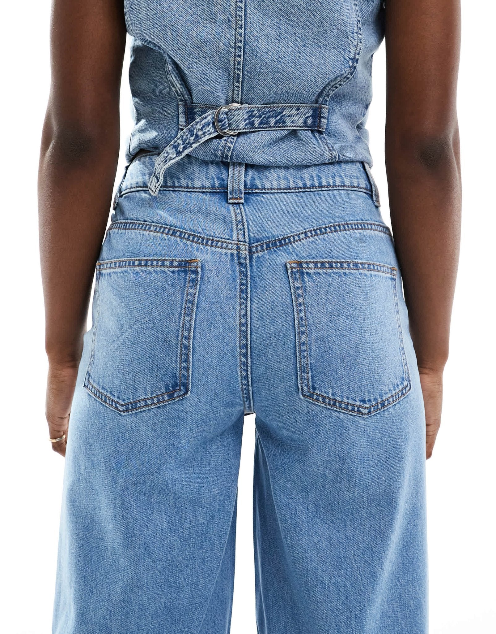 ASOS DESIGN high waist wide leg jeans in clean blue - ASOS Sample Sale