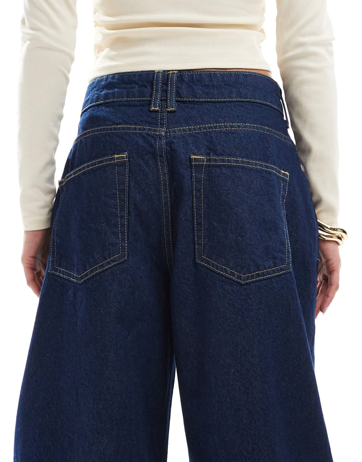 ASOS DESIGN high waisted barrel leg jean in rinse - ASOS Sample Sale