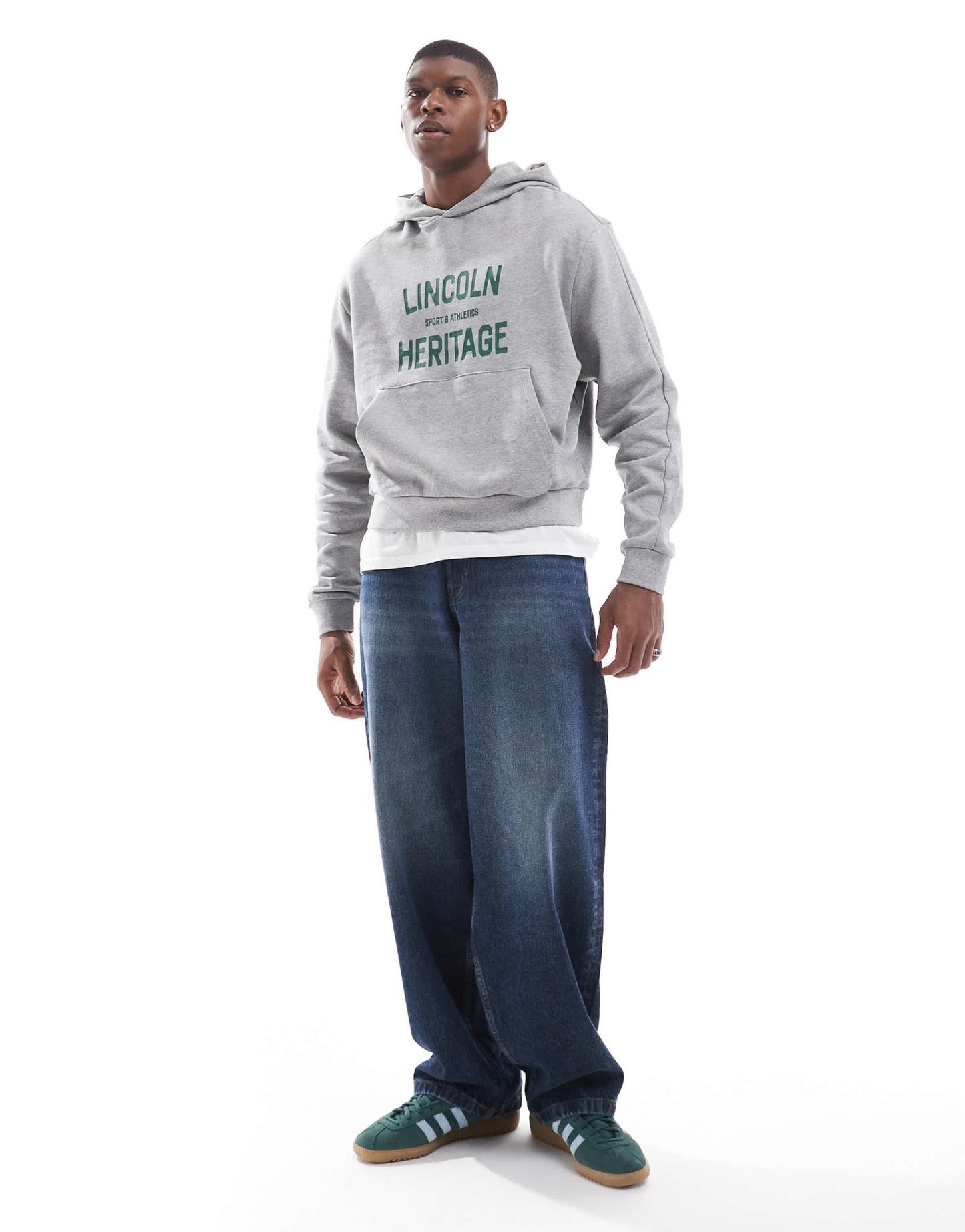 ASOS DESIGN hoodie with collegiate print in grey marl - ASOS Sample Sale
