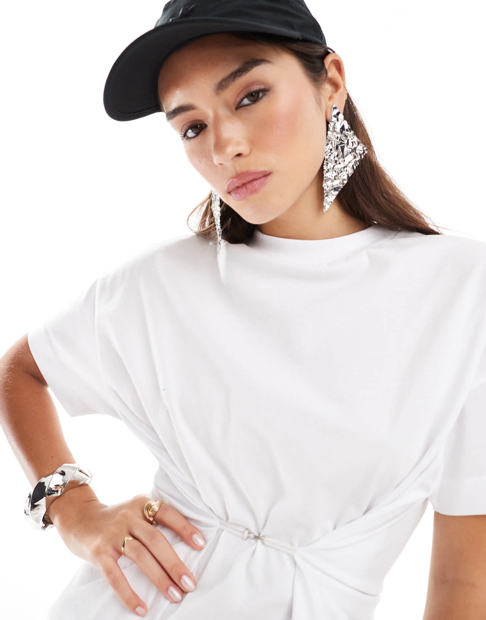 ASOS DESIGN hook and eye t-shirt in white - ASOS Sample Sale