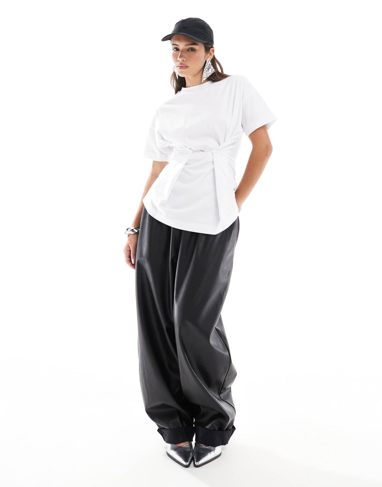 ASOS DESIGN hook and eye t-shirt in white - ASOS Sample Sale