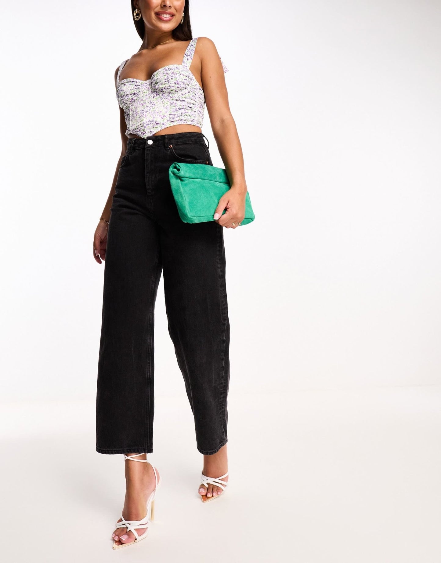 ASOS DESIGN Hope satin underwired corset in ditsy floral - ASOS Sample Sale