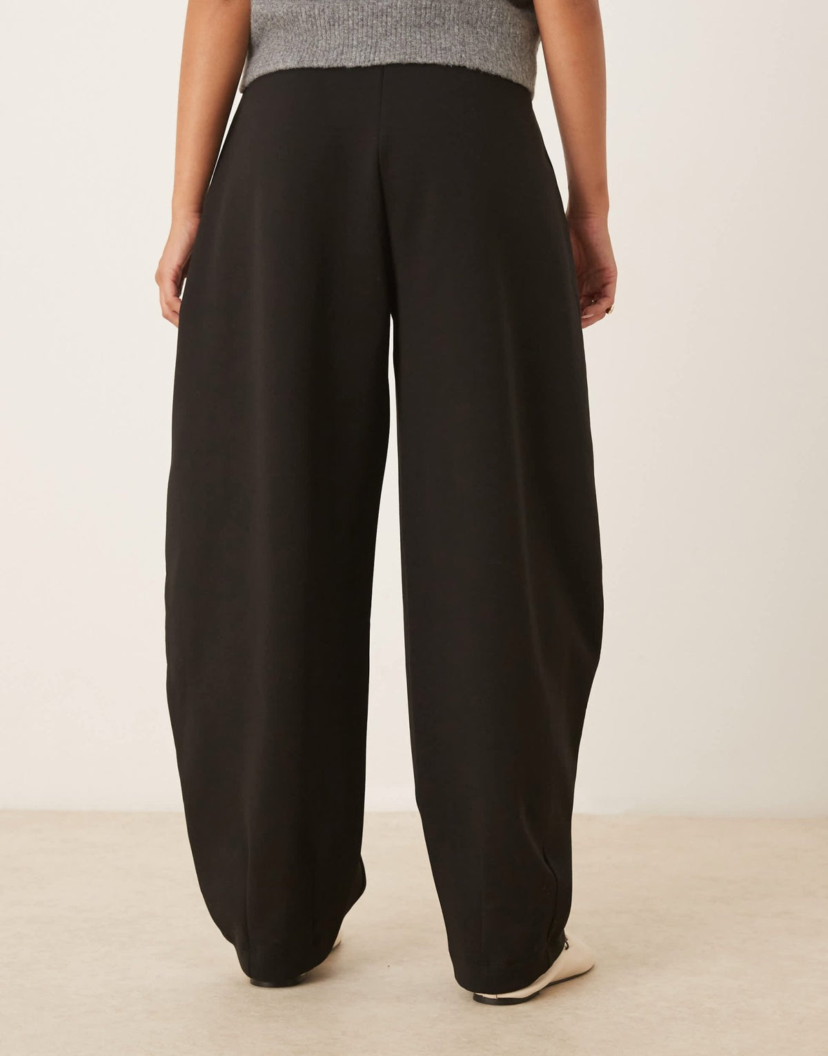 ASOS DESIGN horseshoe barrel leg interlock trousers in black - ASOS Sample Sale
