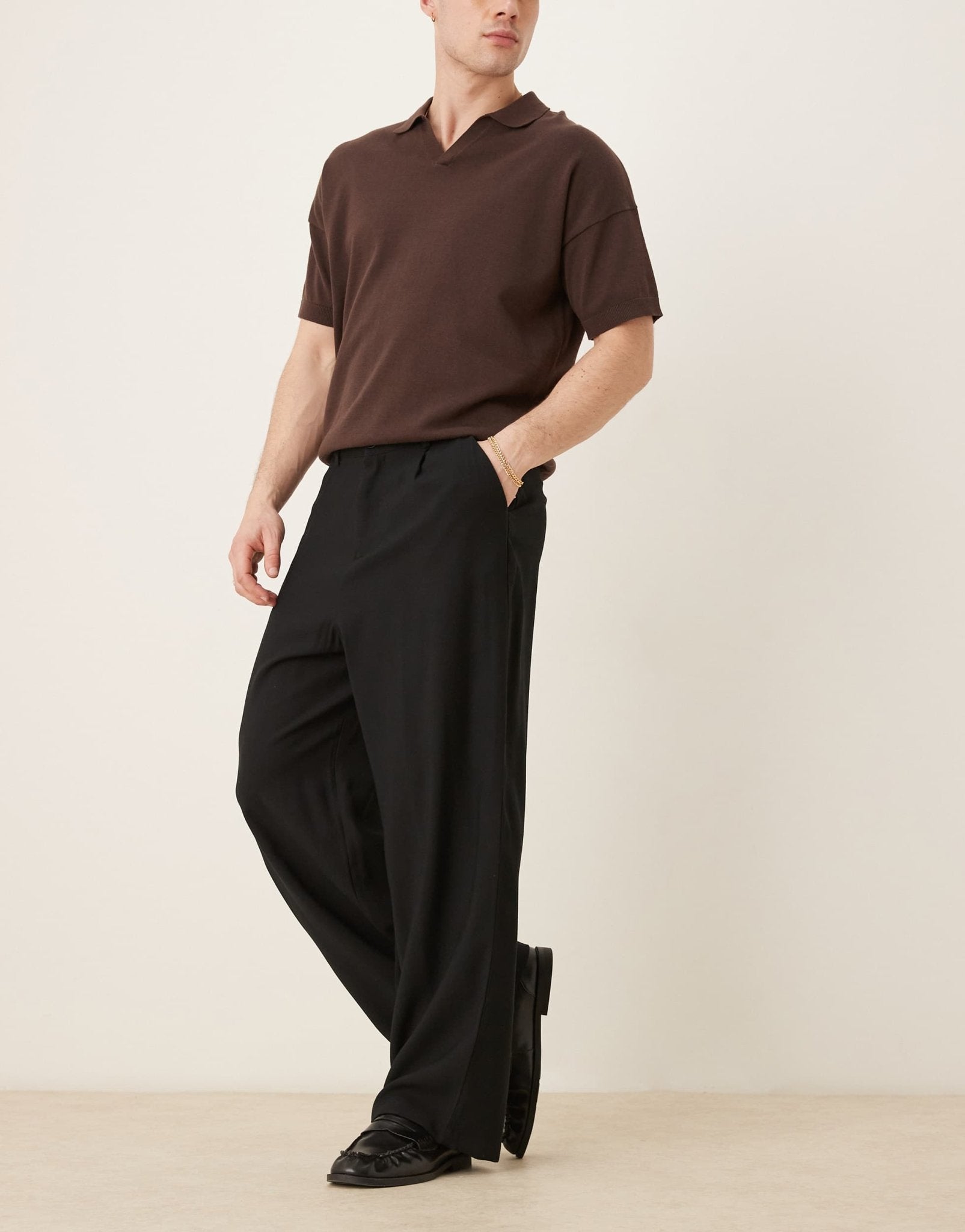 ASOS DESIGN horseshoe smart trousers in black - ASOS Sample Sale