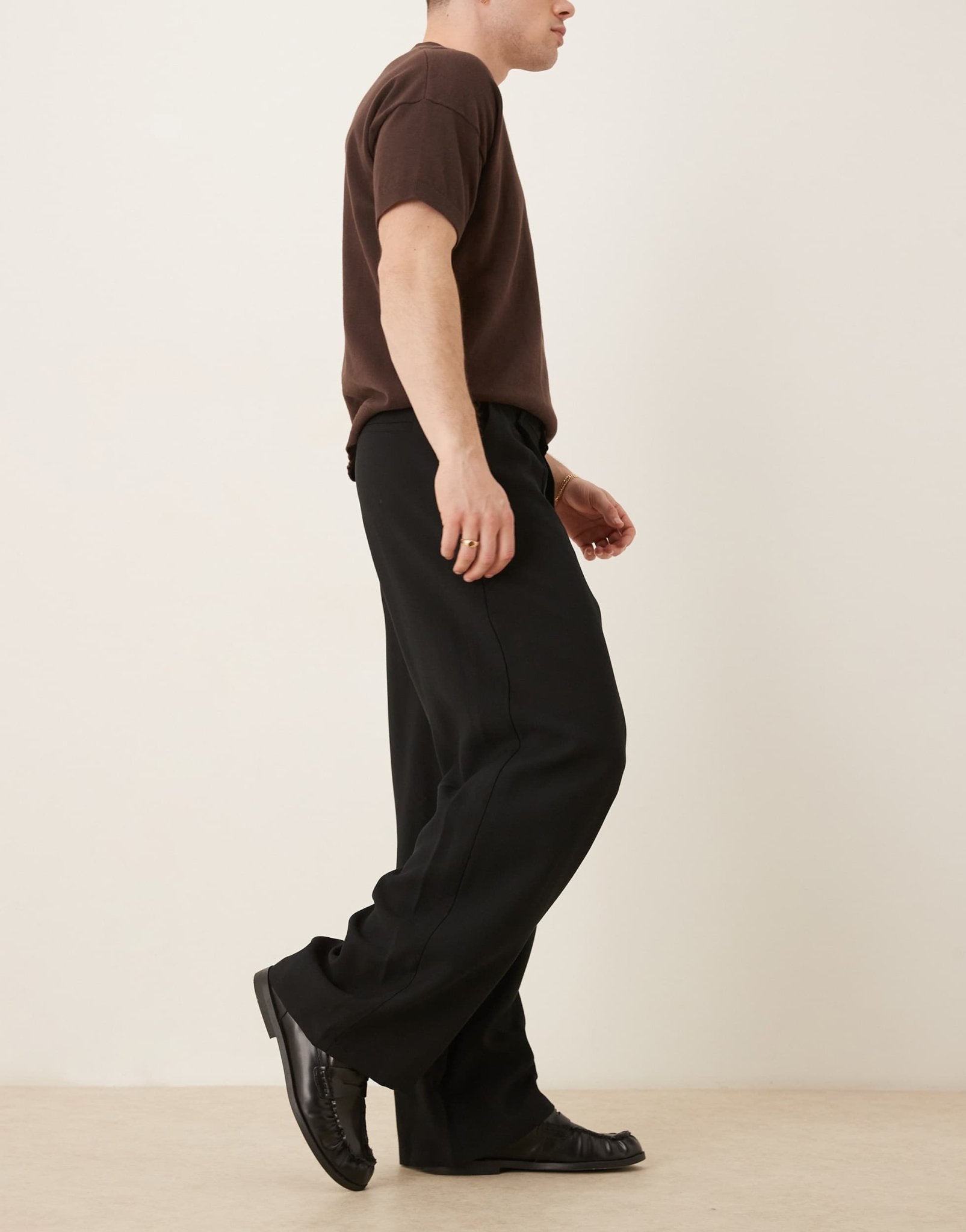 ASOS DESIGN horseshoe smart trousers in black - ASOS Sample Sale
