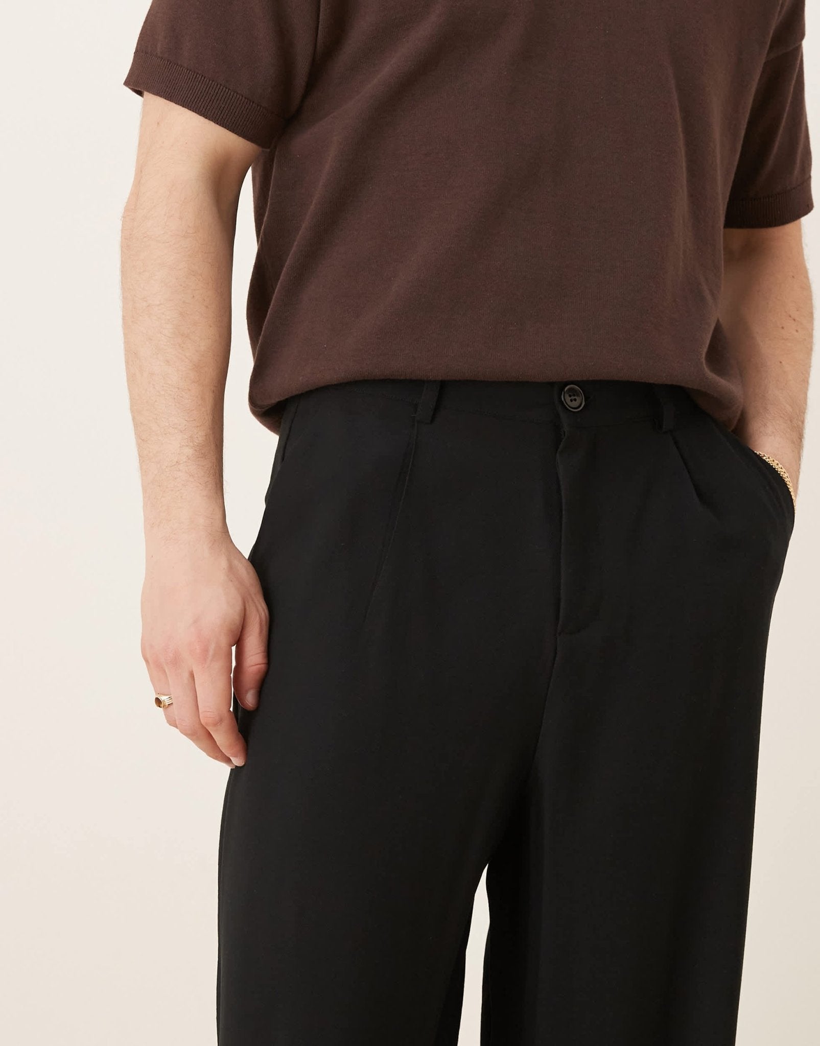 ASOS DESIGN horseshoe smart trousers in black - ASOS Sample Sale