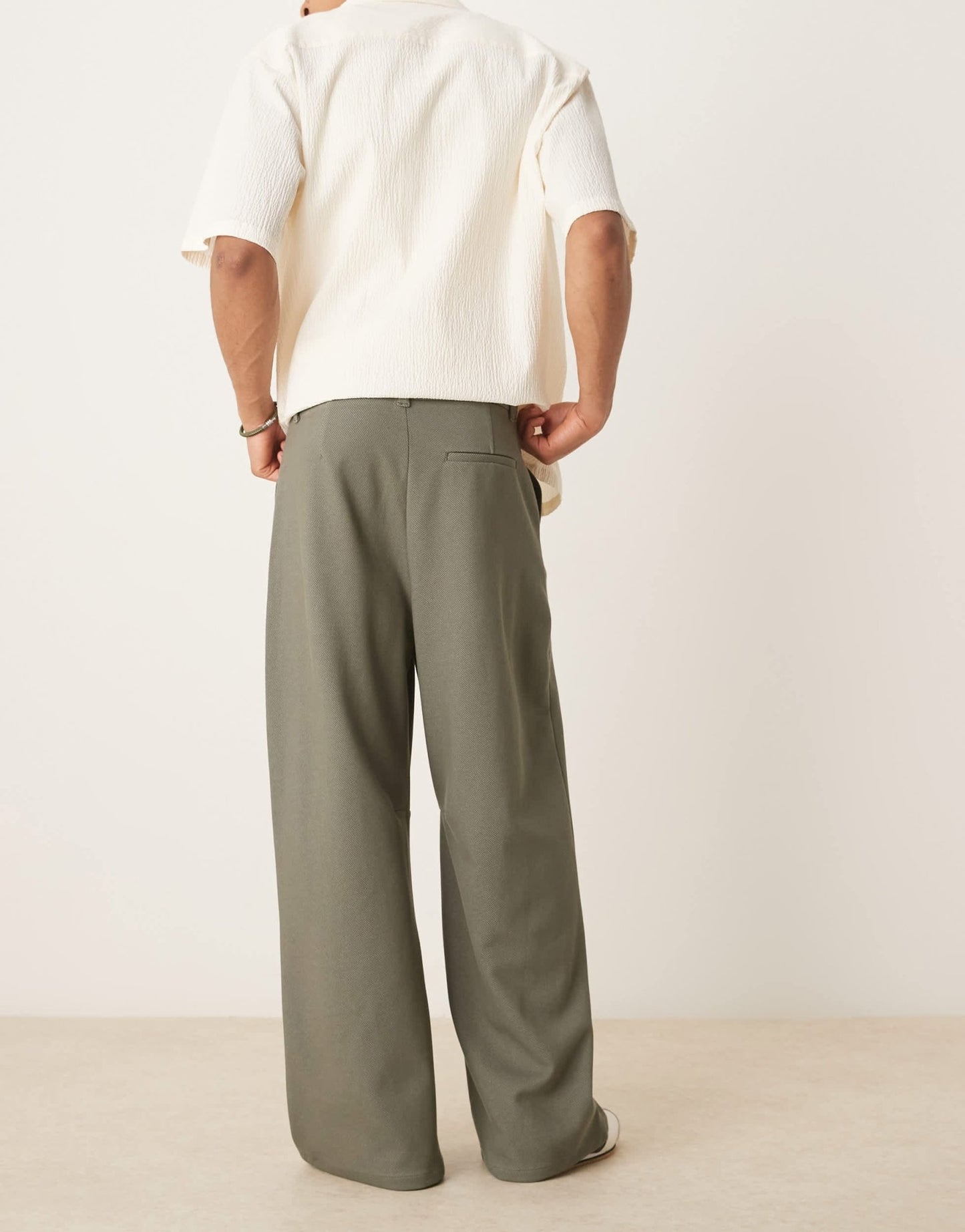 ASOS DESIGN horseshoe smart trousers in khaki twill - ASOS Sample Sale