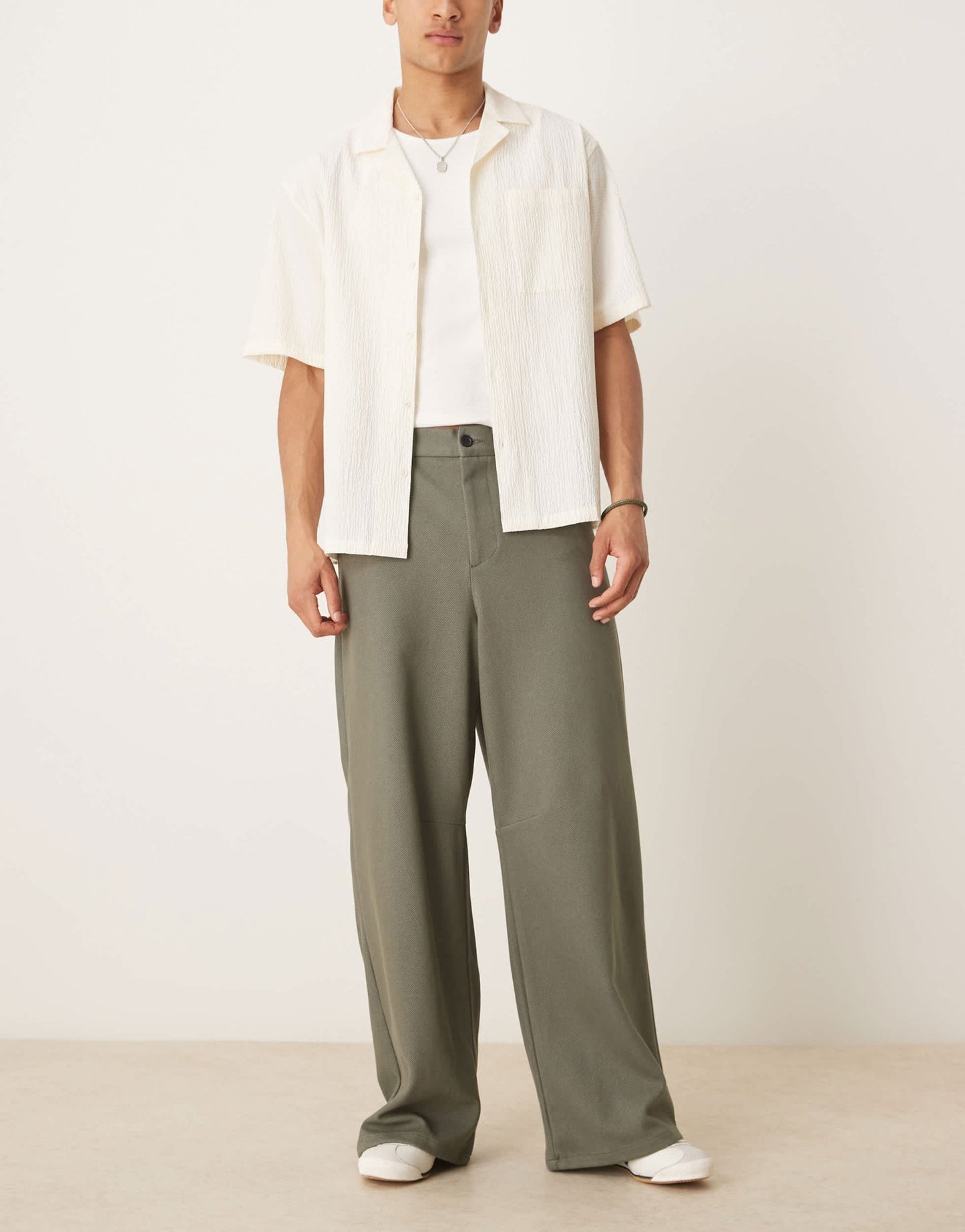 ASOS DESIGN horseshoe smart trousers in khaki twill - ASOS Sample Sale