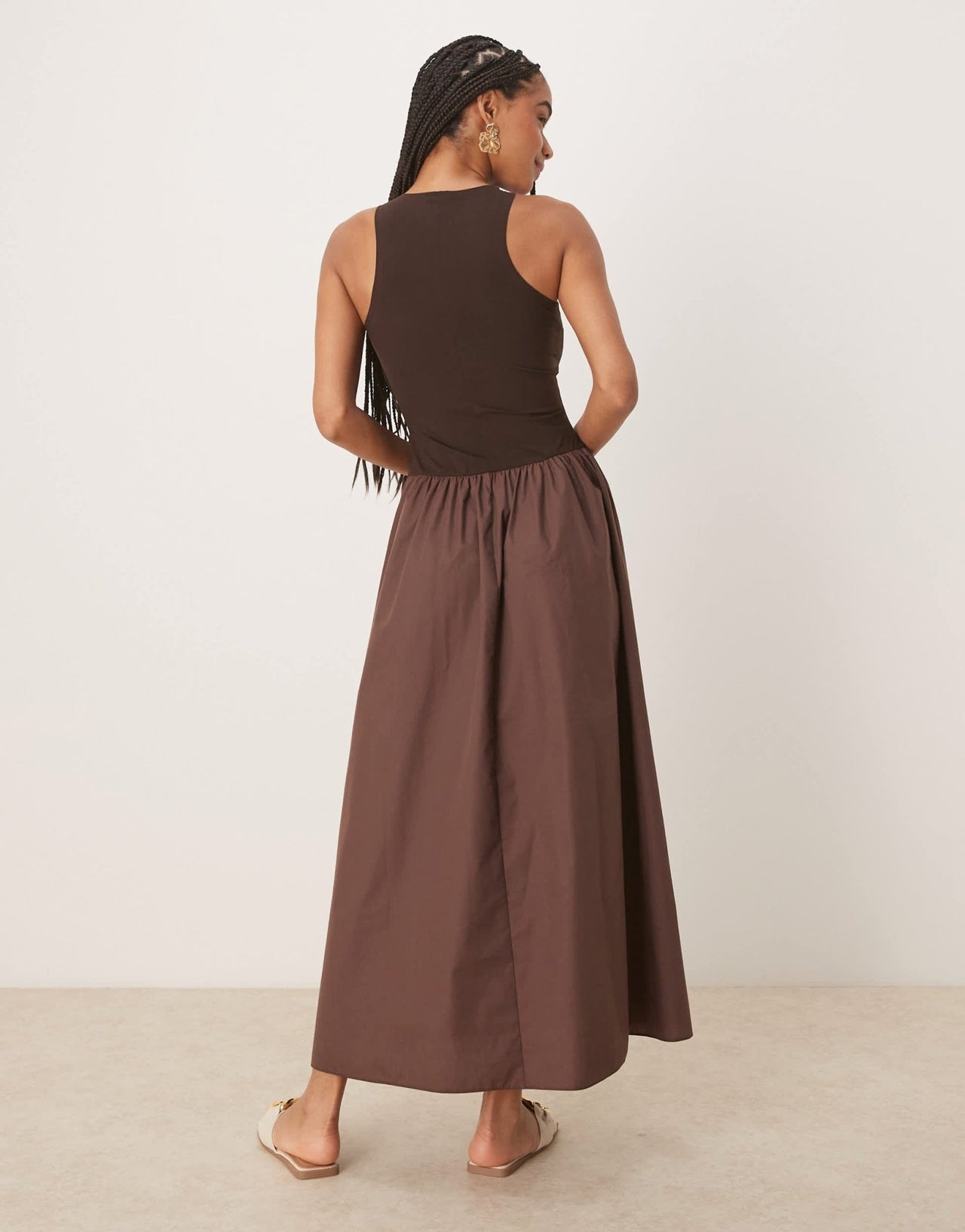 ASOS DESIGN hybrid racer maxi dress in chocolate - ASOS Sample Sale
