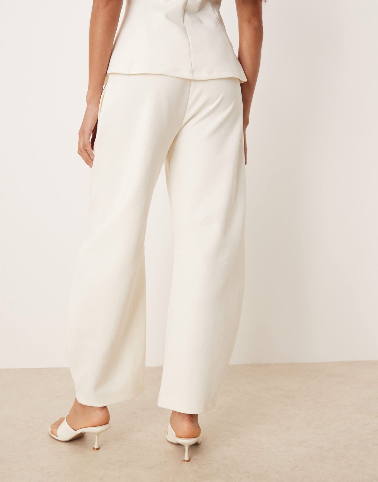ASOS DESIGN interlock co-ord barrel leg jogger in coconut milk - ASOS Sample Sale