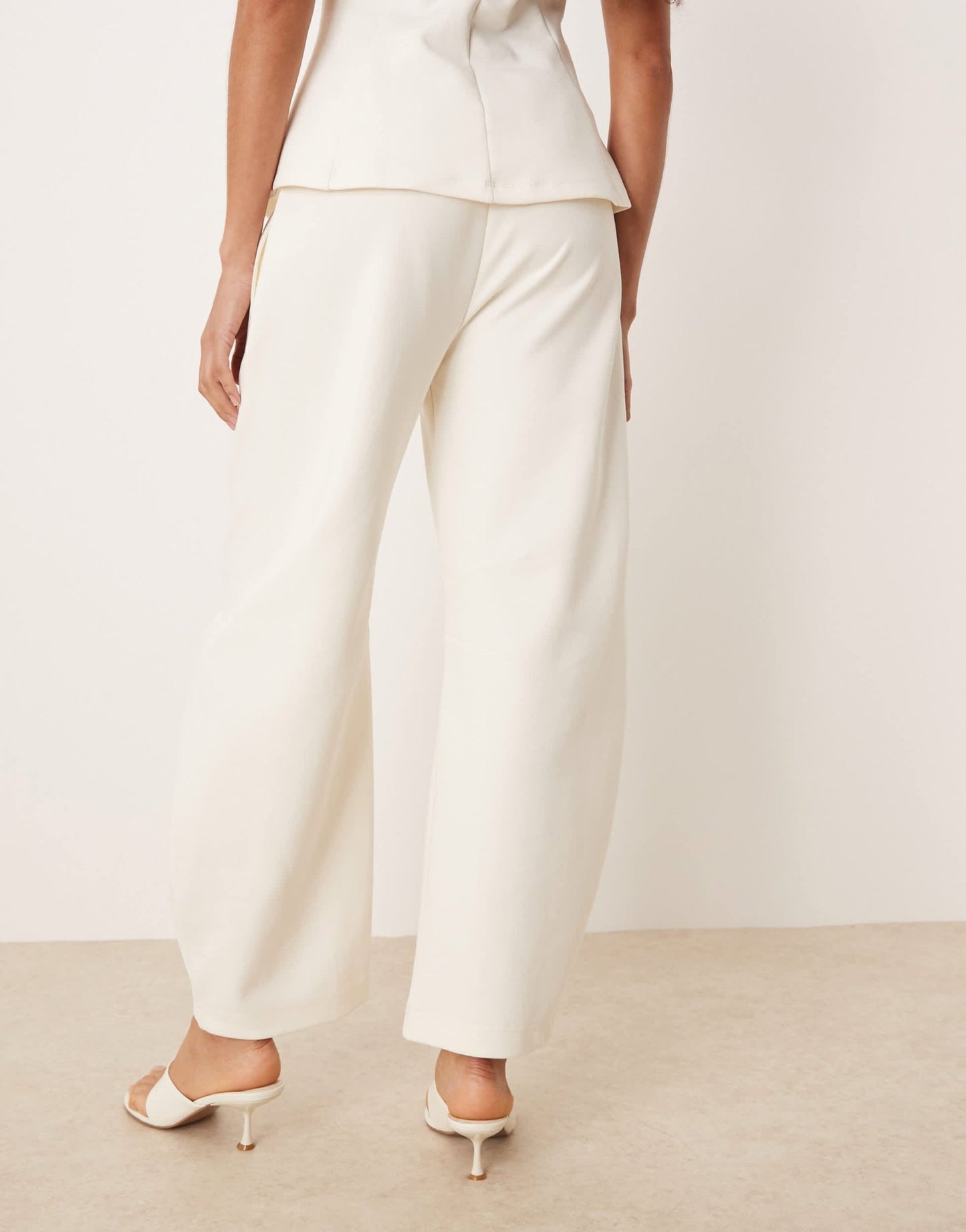ASOS DESIGN interlock co-ord barrel leg jogger in coconut milk - ASOS Sample Sale