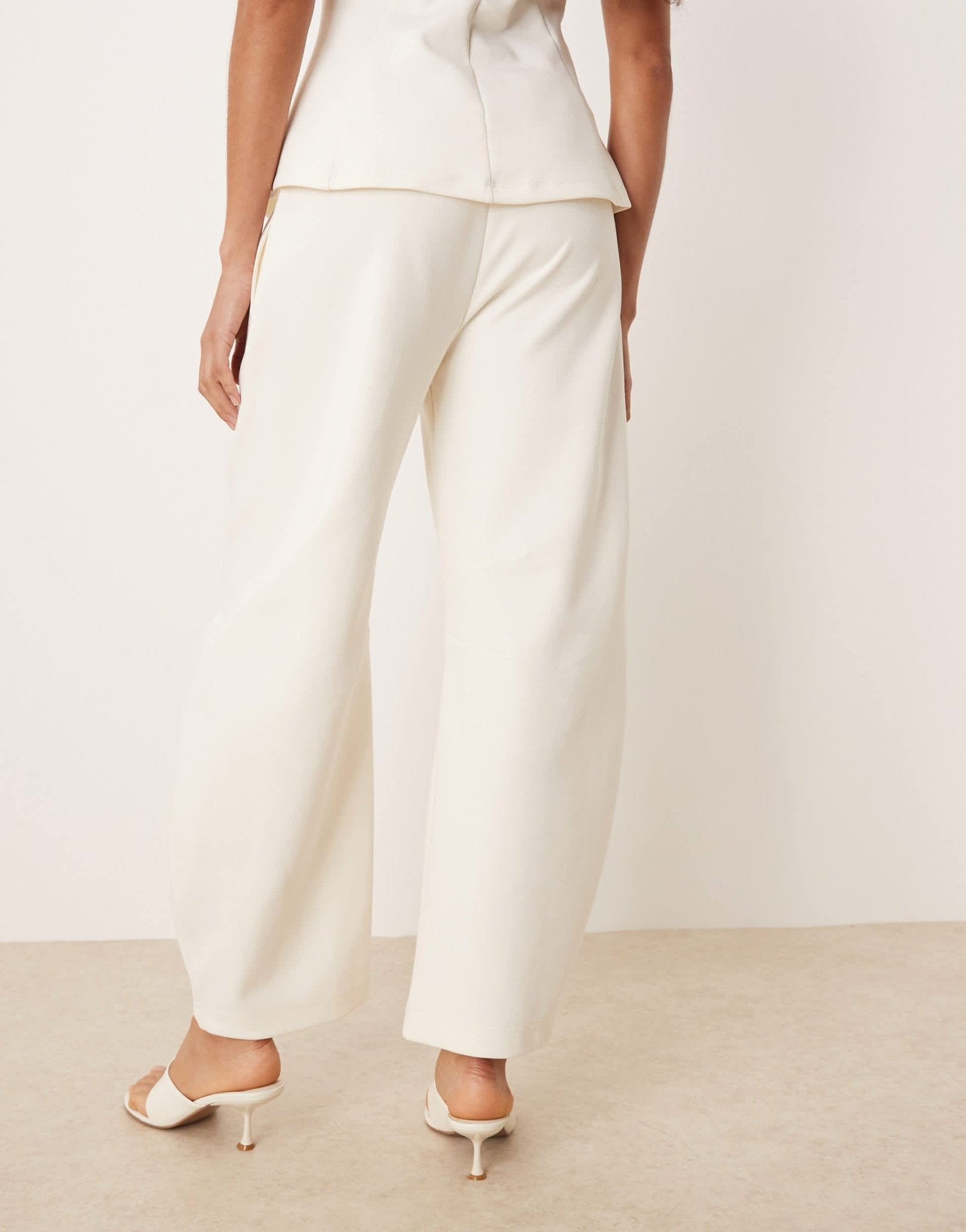 ASOS DESIGN interlock co-ord barrel leg jogger in coconut milk - ASOS Sample Sale