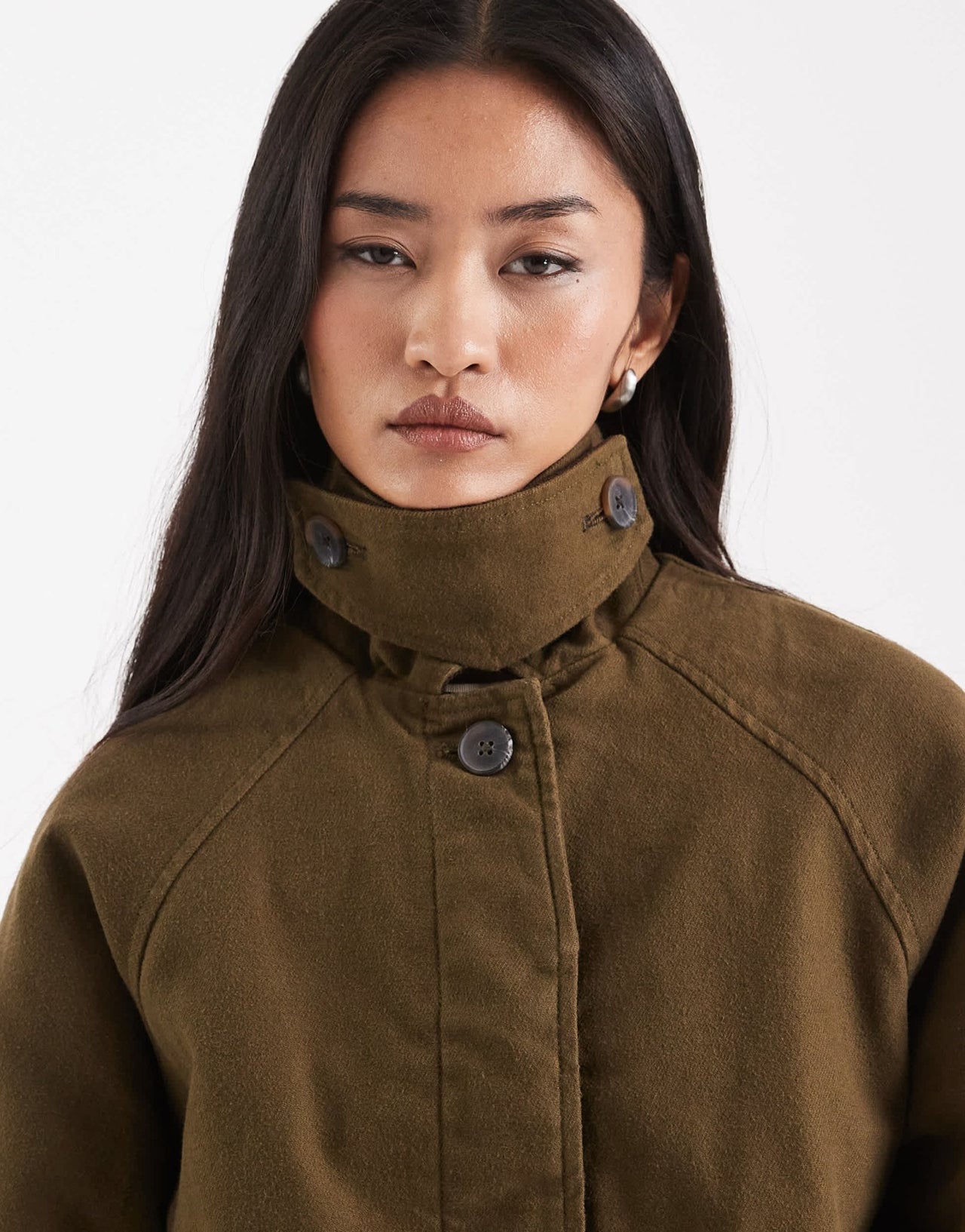 ASOS DESIGN jacket with contrast collar in khaki - ASOS Sample Sale