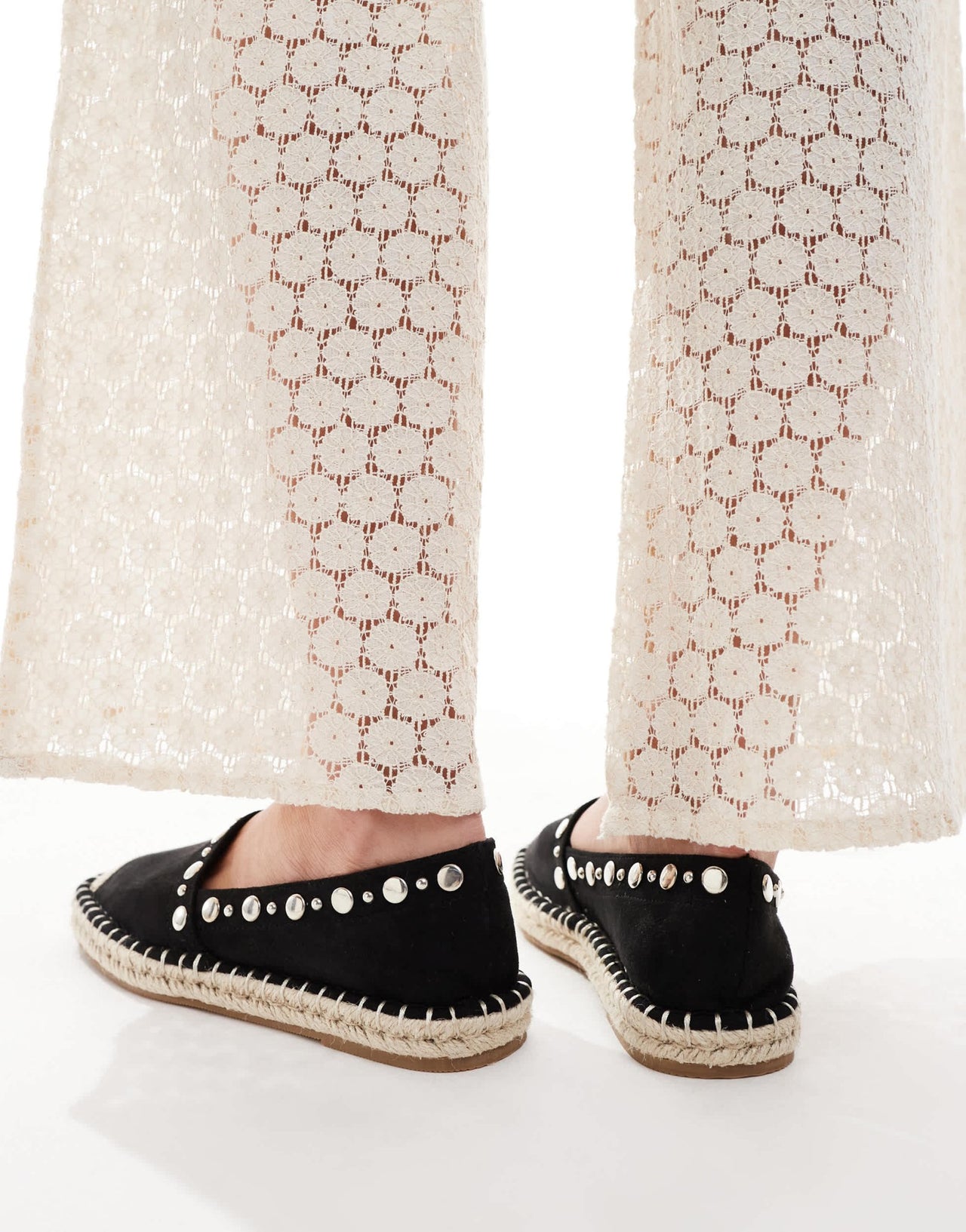 ASOS DESIGN Jeanie closed toe studded espadrilles in black - ASOS Sample Sale