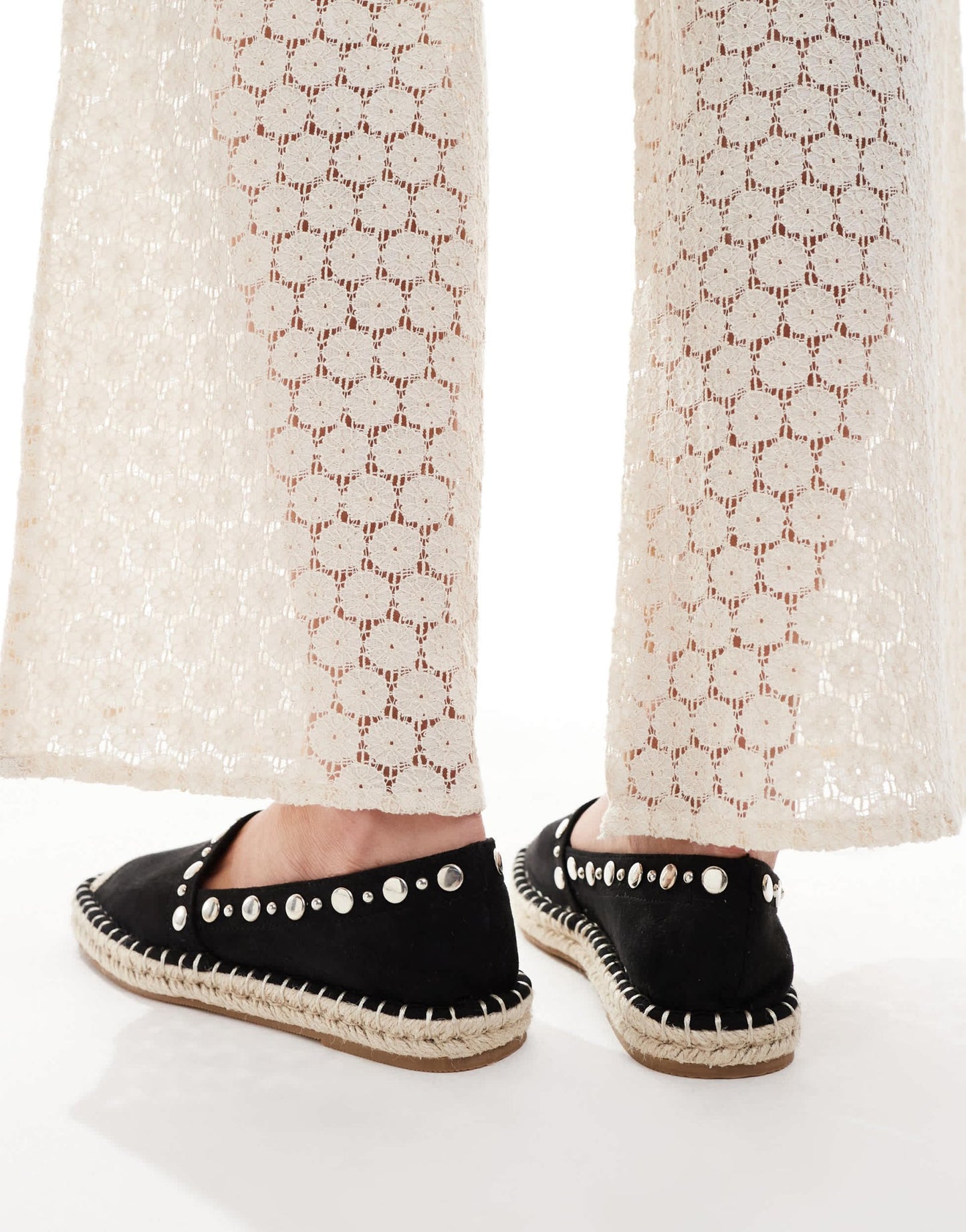 ASOS DESIGN Jeanie closed toe studded espadrilles in black - ASOS Sample Sale