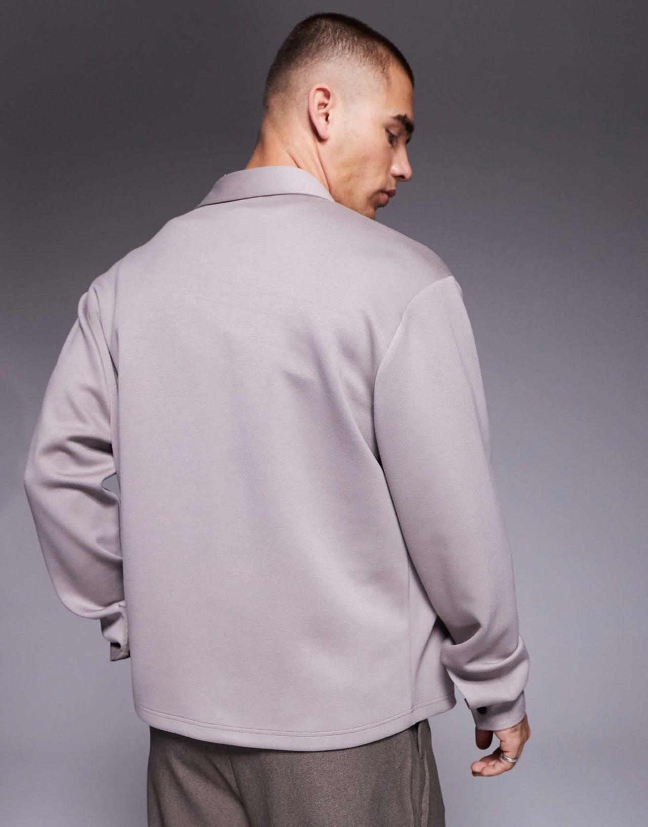 ASOS DESIGN jersey overshirt in grey - ASOS Sample Sale
