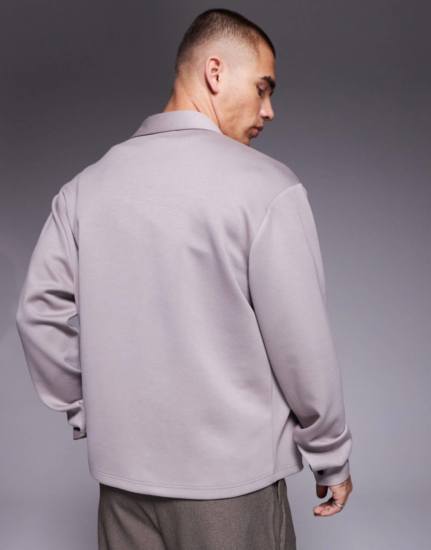 ASOS DESIGN jersey overshirt in grey - ASOS Sample Sale