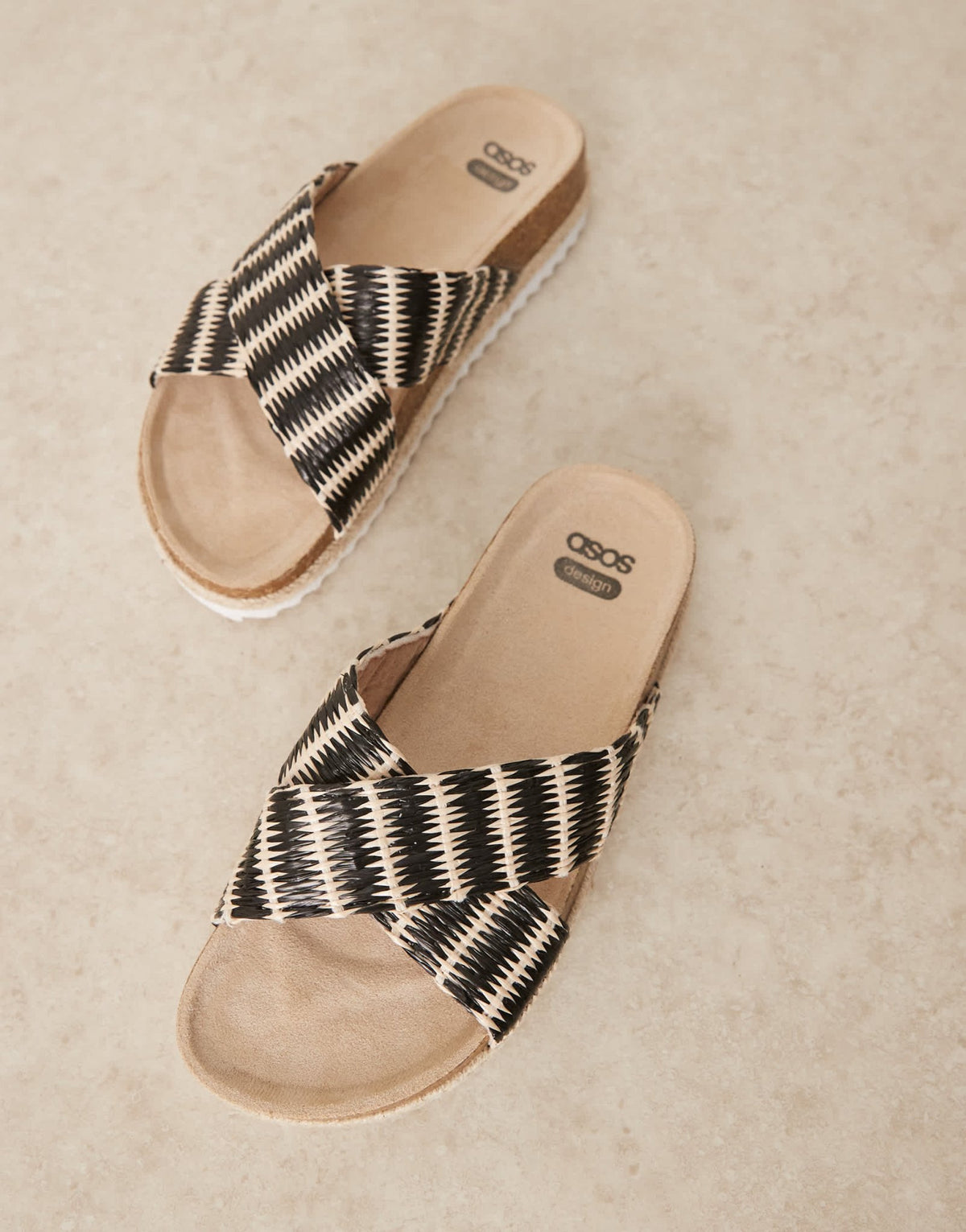 ASOS DESIGN Jessica cross strap espadrille mule sandal in natural stripe - ASOS Sample Sale
