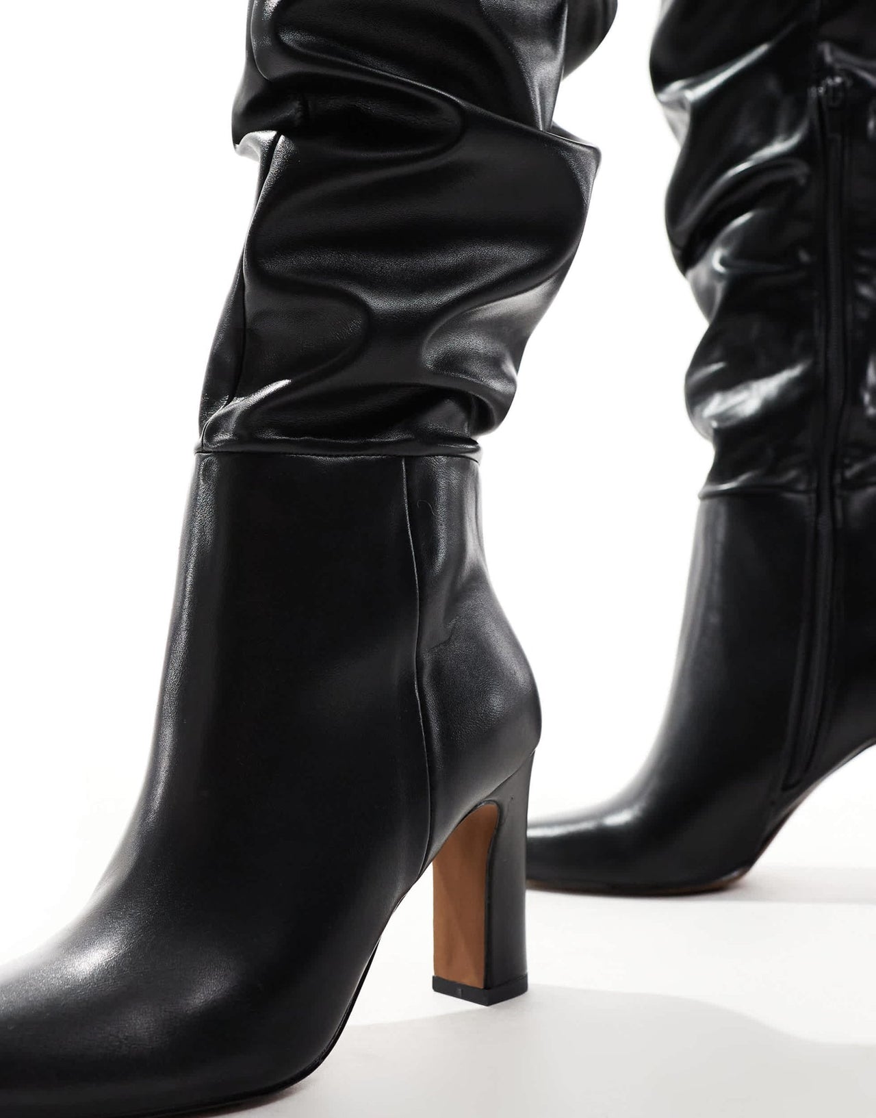ASOS DESIGN Kaia block heeled ruched over the knee boots in black - ASOS Sample Sale