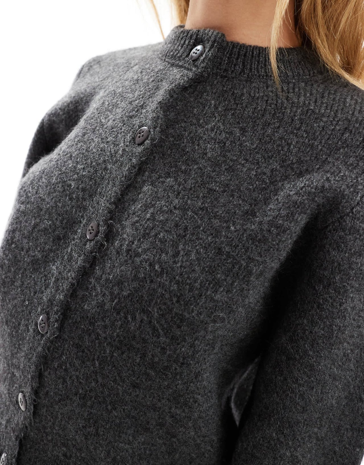 ASOS DESIGN knitted cardigan in charcoal - ASOS Sample Sale