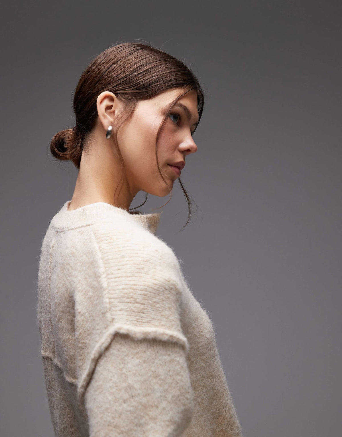 ASOS DESIGN knitted cardigan with exposed seams with wool in cream - ASOS Sample Sale