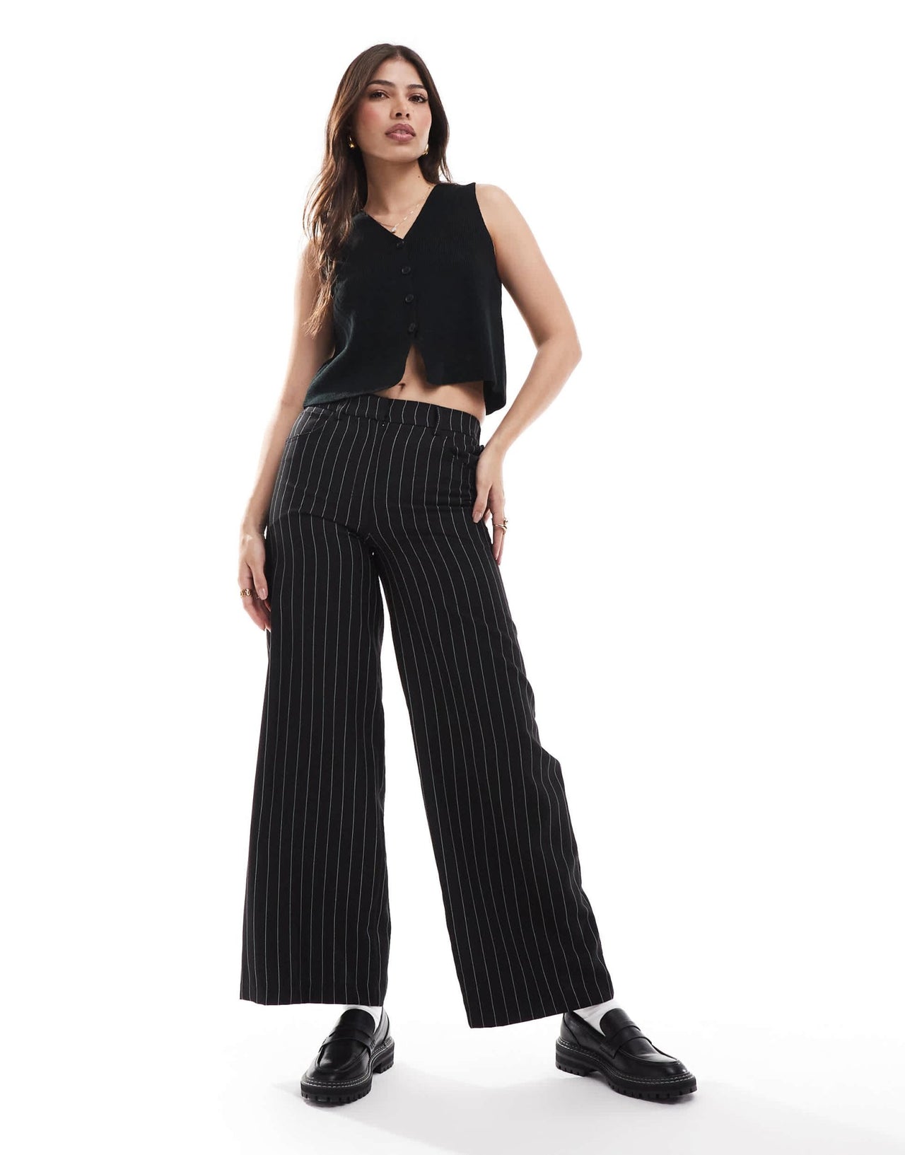 ASOS DESIGN knitted compact v neck waistcoat in black - ASOS Sample Sale