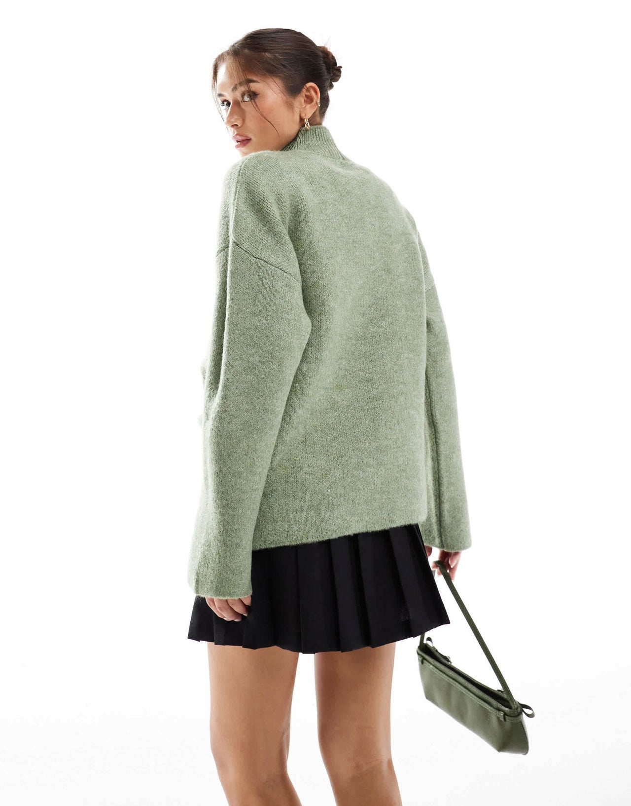 ASOS DESIGN knitted gathered jumper in pistachio - ASOS Sample Sale