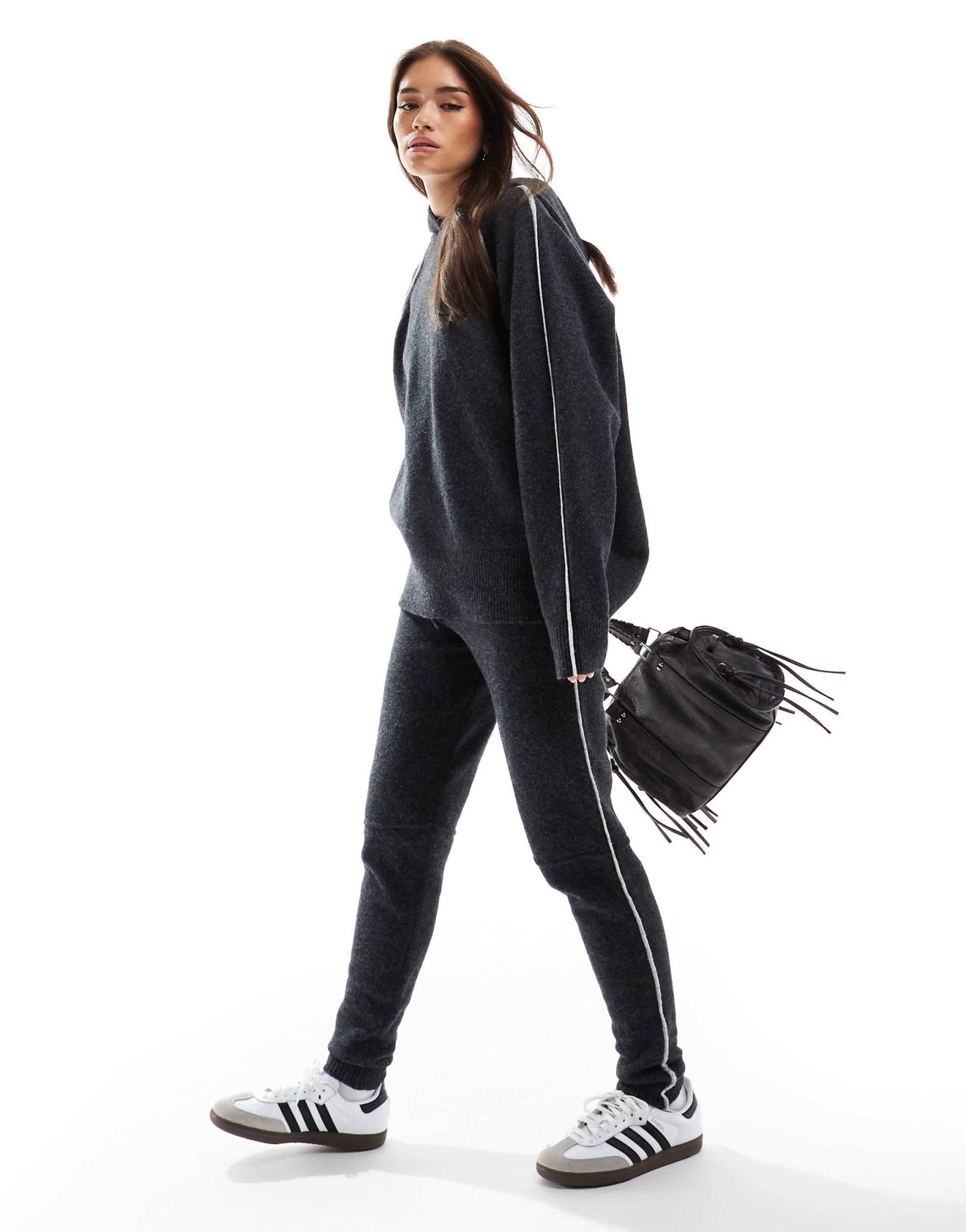 ASOS DESIGN knitted jogger co - ord in charcoal - ASOS Sample Sale