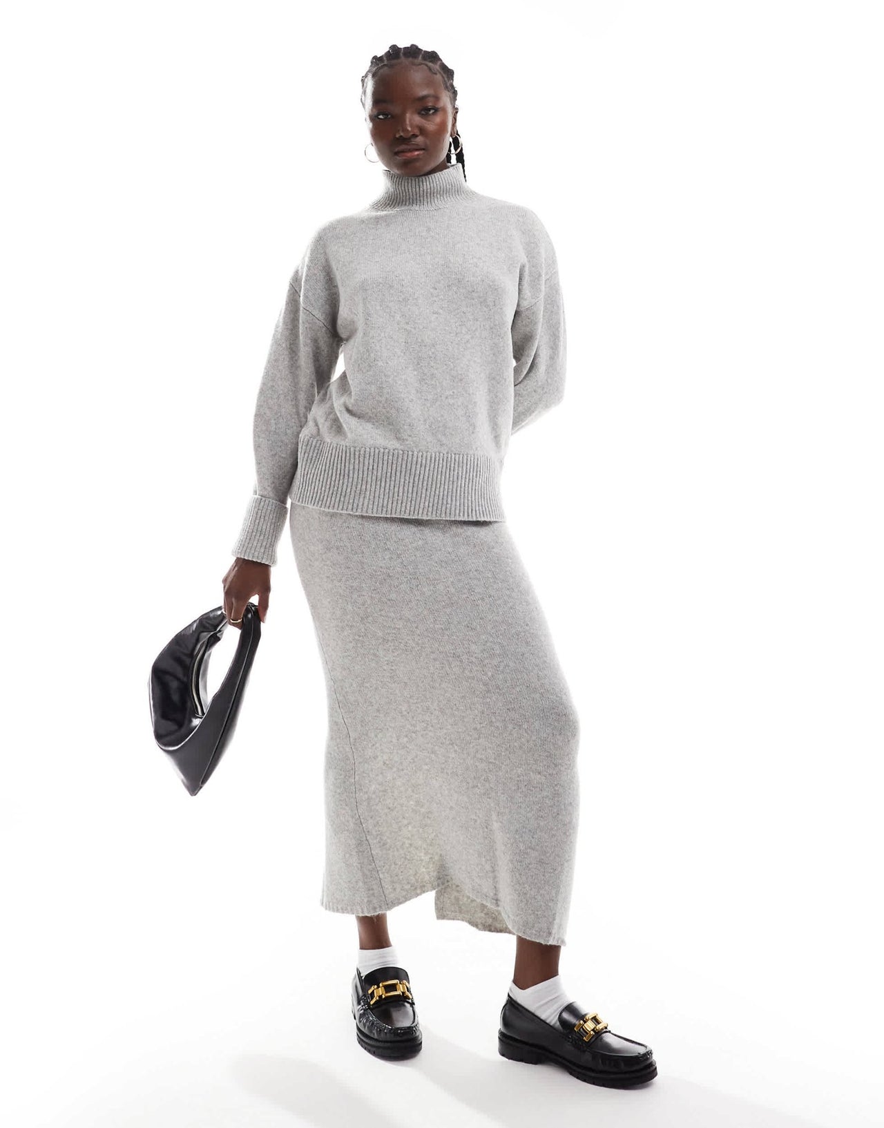 ASOS DESIGN knitted maxi skirt co - ord in mid grey - ASOS Sample Sale