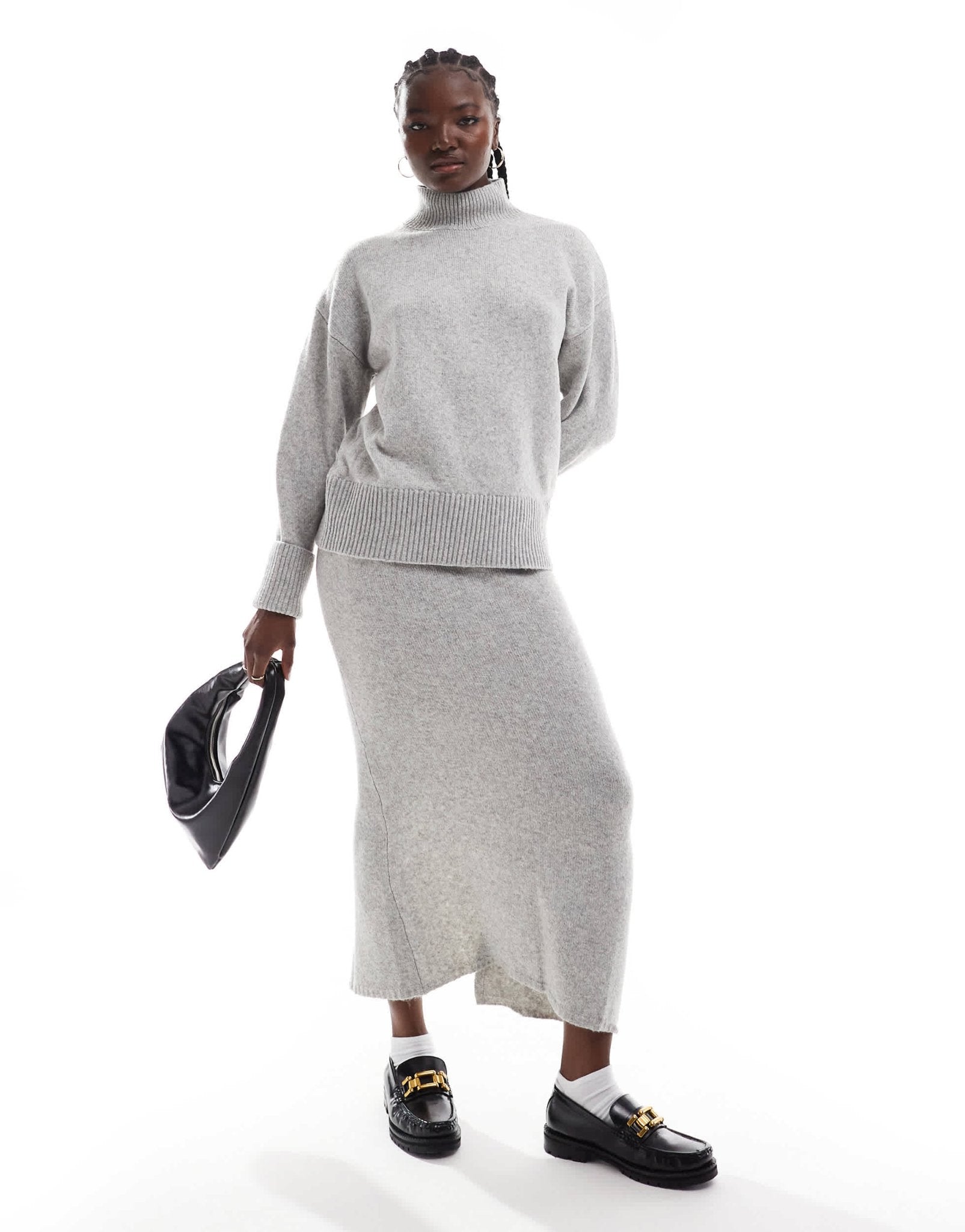 ASOS DESIGN knitted maxi skirt co - ord in mid grey - ASOS Sample Sale