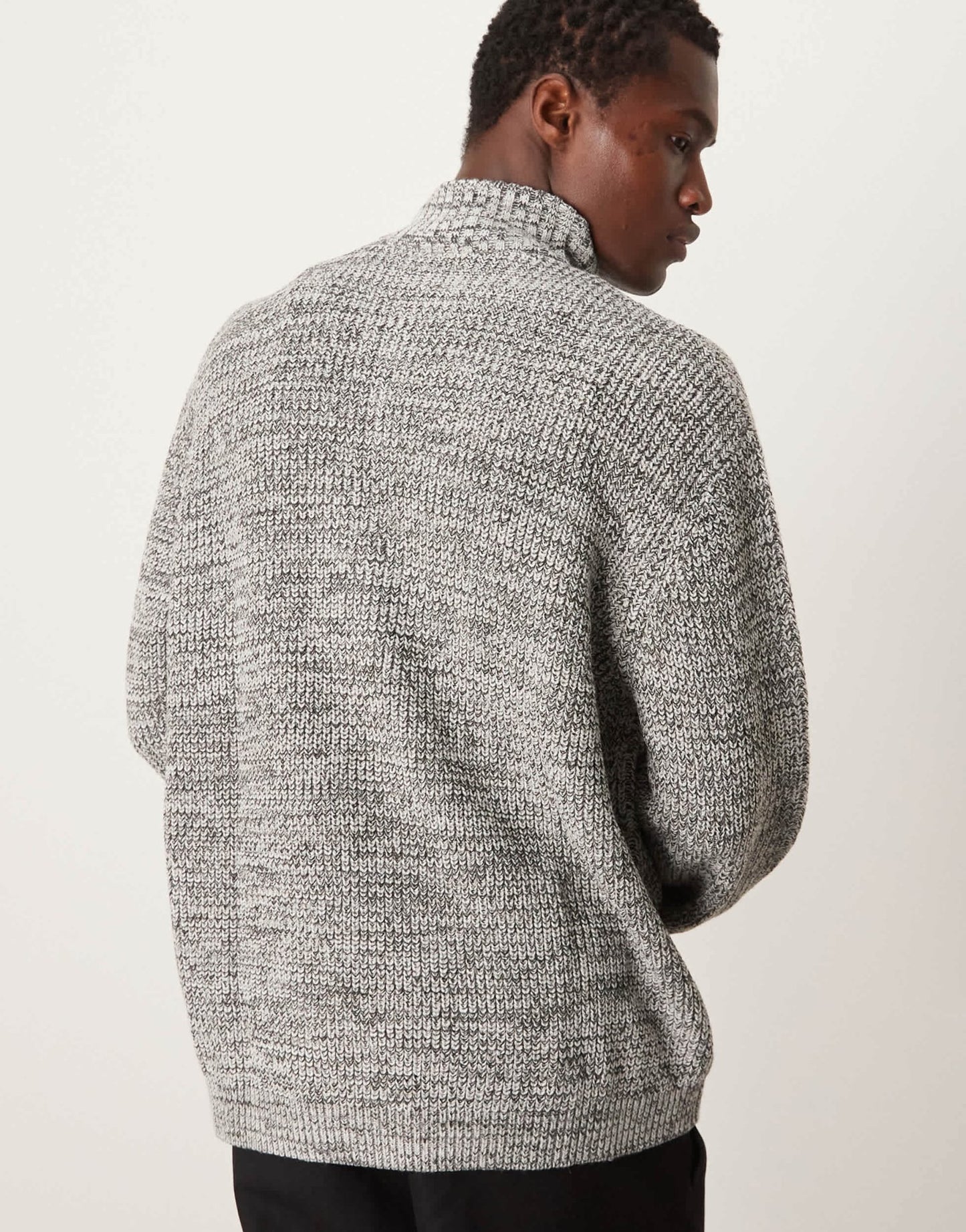 ASOS DESIGN knitted oversized fisherman rib quarter zip jumper in grey - ASOS Sample Sale
