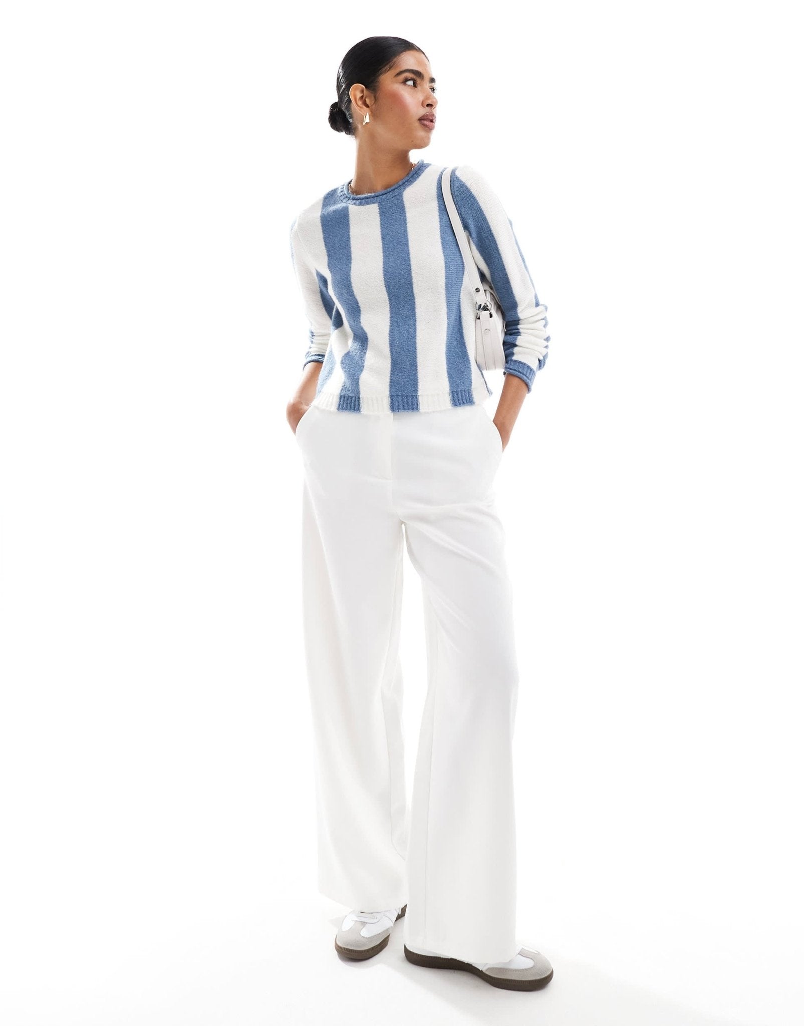 ASOS DESIGN knitted oversized jumper in cream stripe - ASOS Sample Sale
