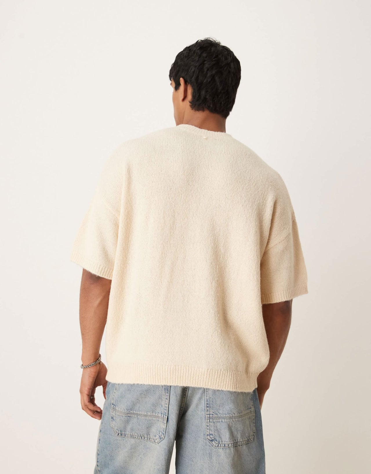 ASOS DESIGN knitted oversized t-shirt in oatmeal - ASOS Sample Sale
