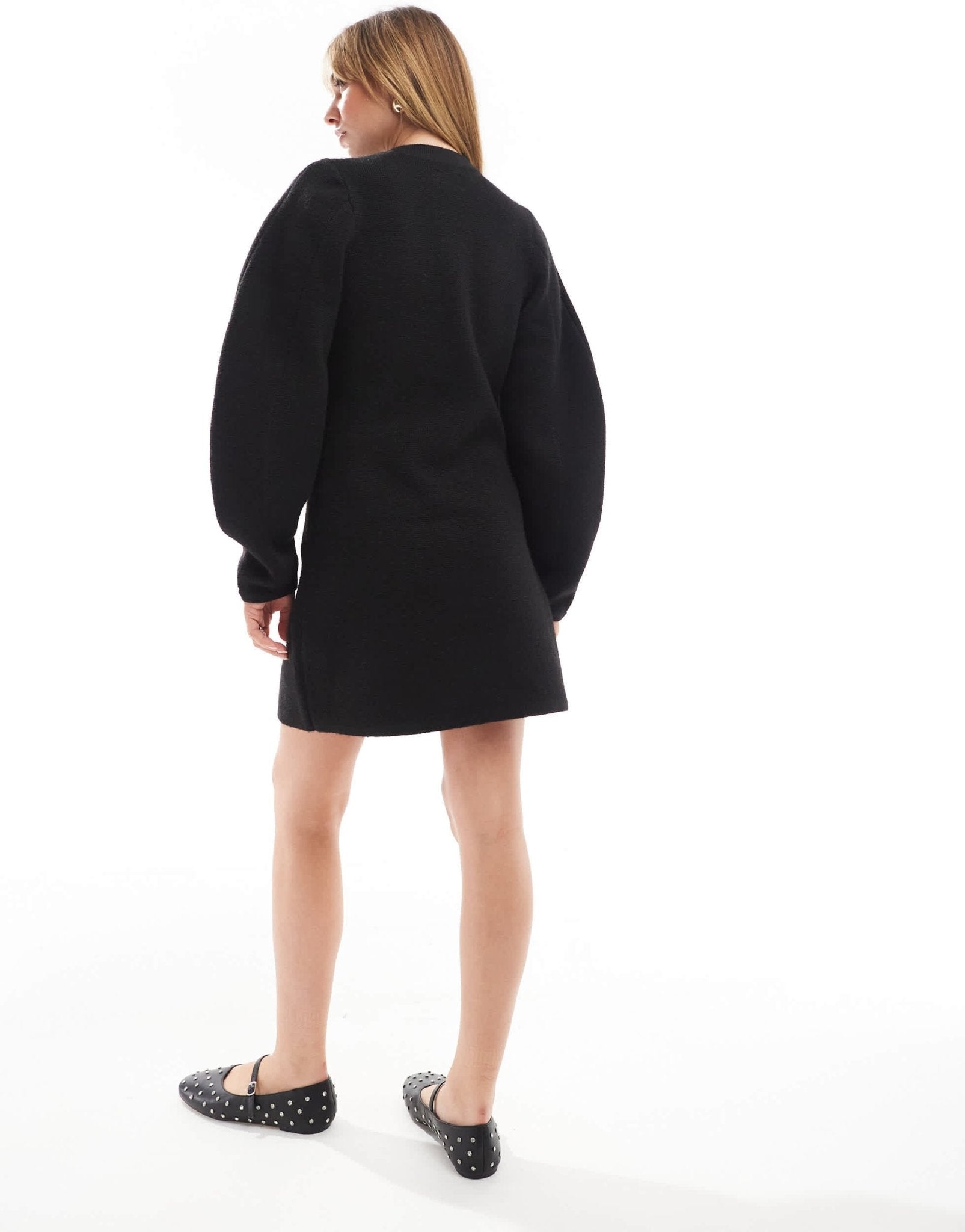 ASOS DESIGN knitted structured mini dress in black - ASOS Sample Sale