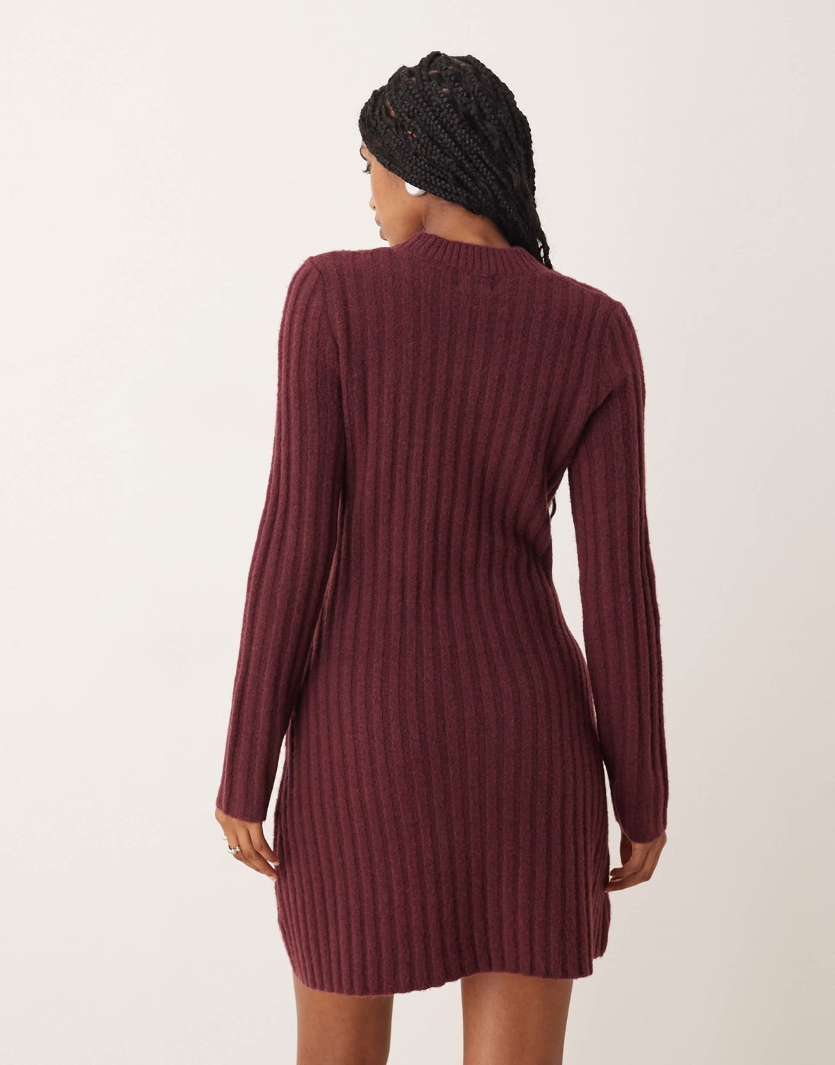 ASOS DESIGN knitted structured mini dress in plum - ASOS Sample Sale