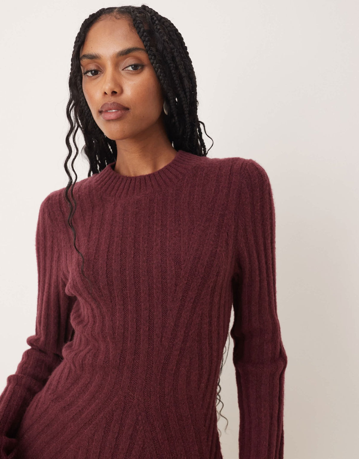 ASOS DESIGN knitted structured mini dress in plum - ASOS Sample Sale