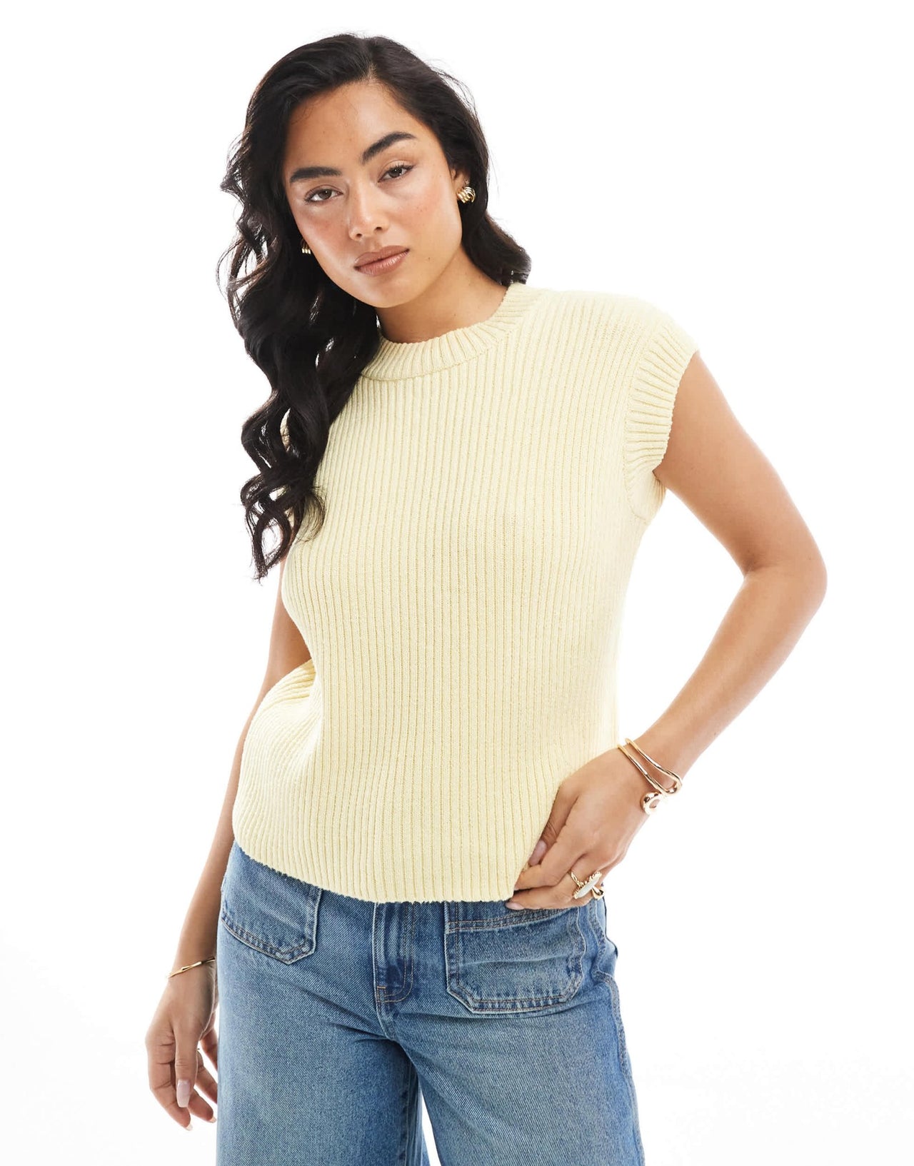 ASOS DESIGN knitted tank top in buttermilk yellow - ASOS Sample Sale