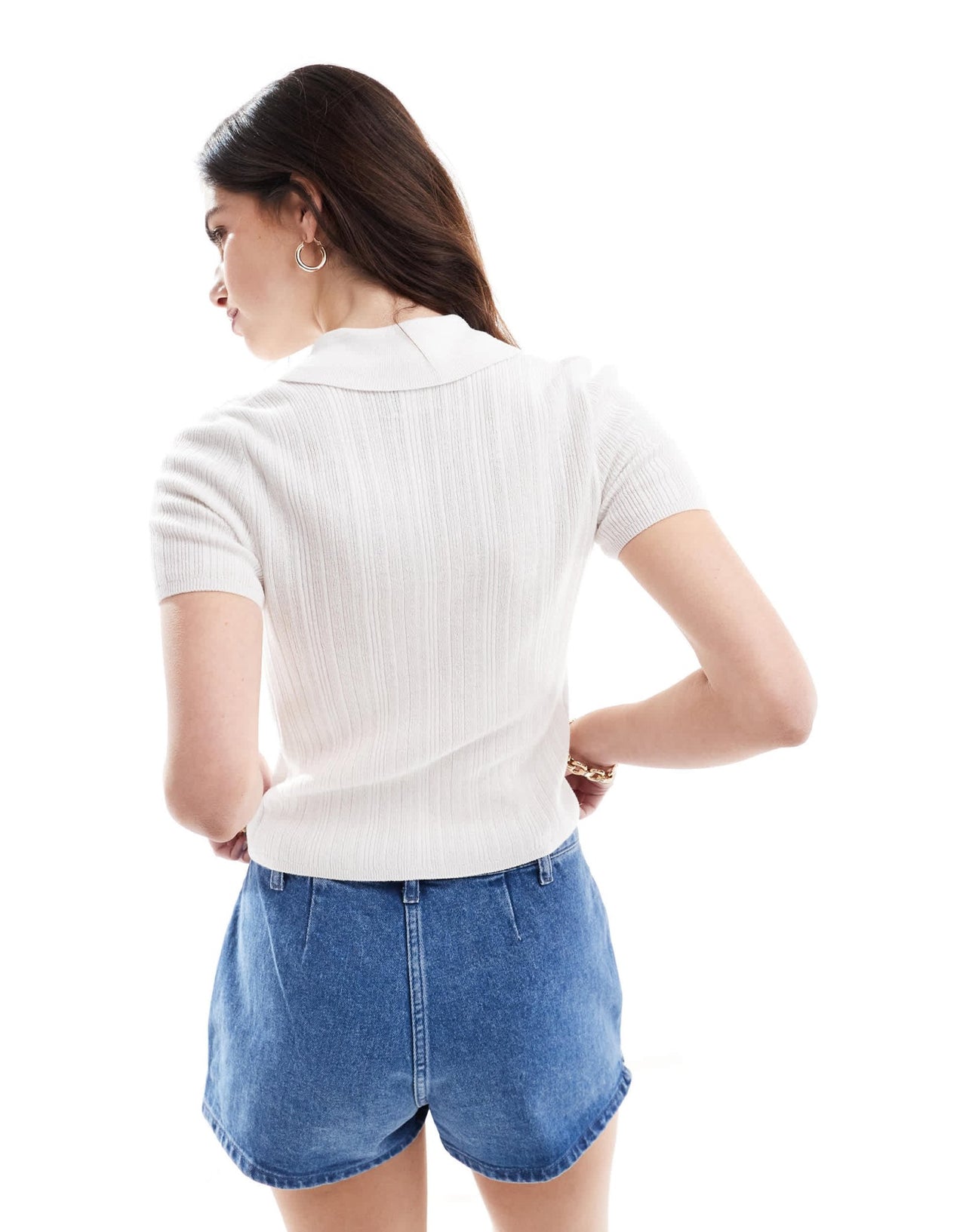 ASOS DESIGN knitted tie front cardigan with collar detail in white - ASOS Sample Sale