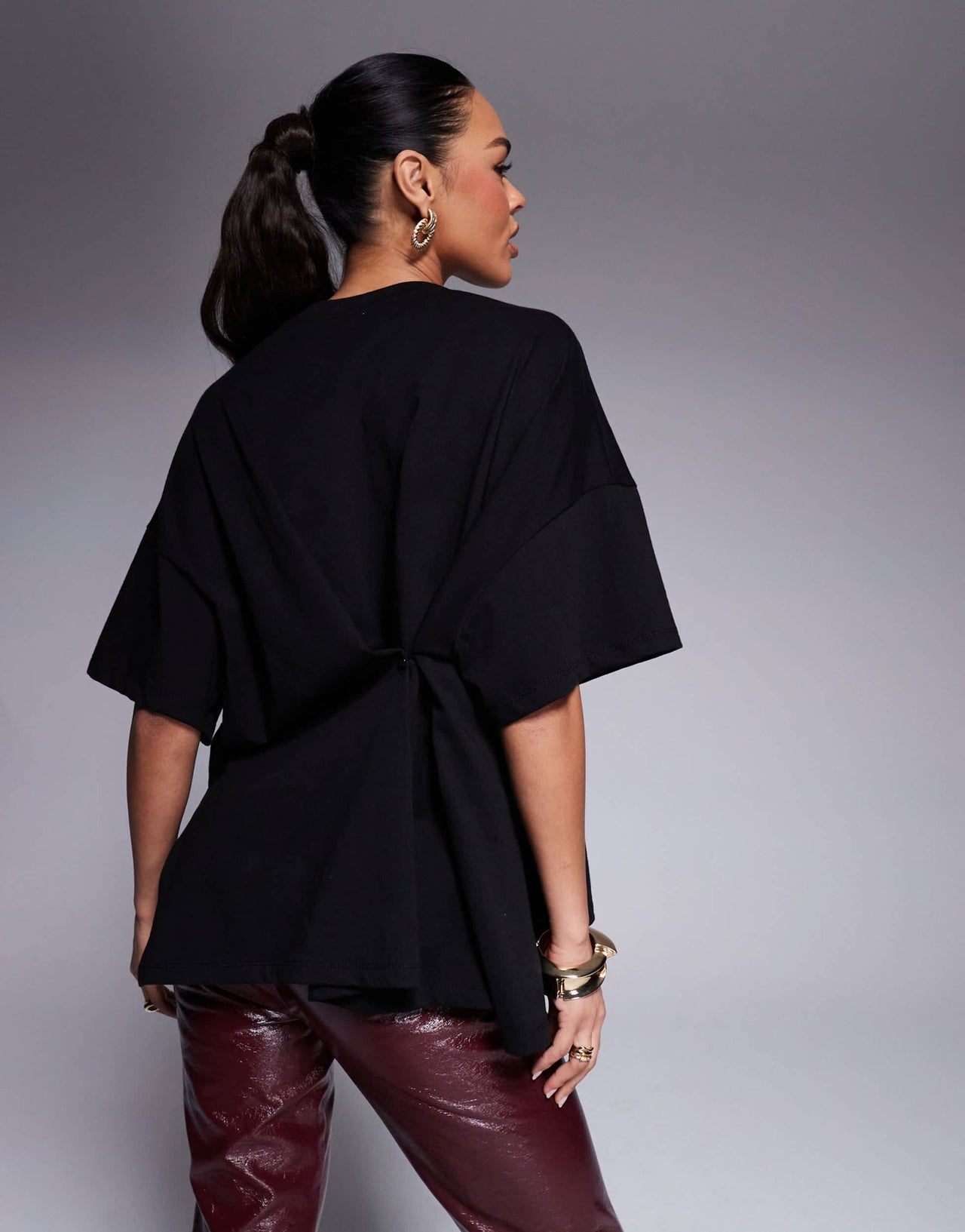 ASOS DESIGN knot back detail t-shirt in black - ASOS Sample Sale