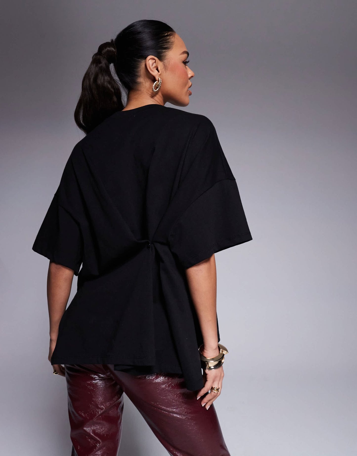 ASOS DESIGN knot back detail t-shirt in black - ASOS Sample Sale