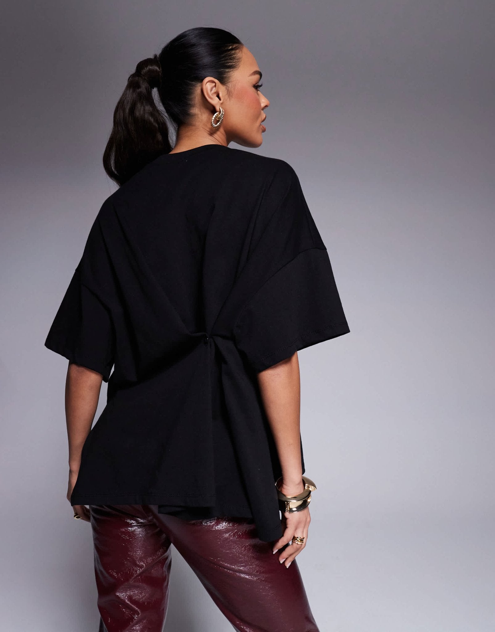 ASOS DESIGN knot back detail t-shirt in black - ASOS Sample Sale