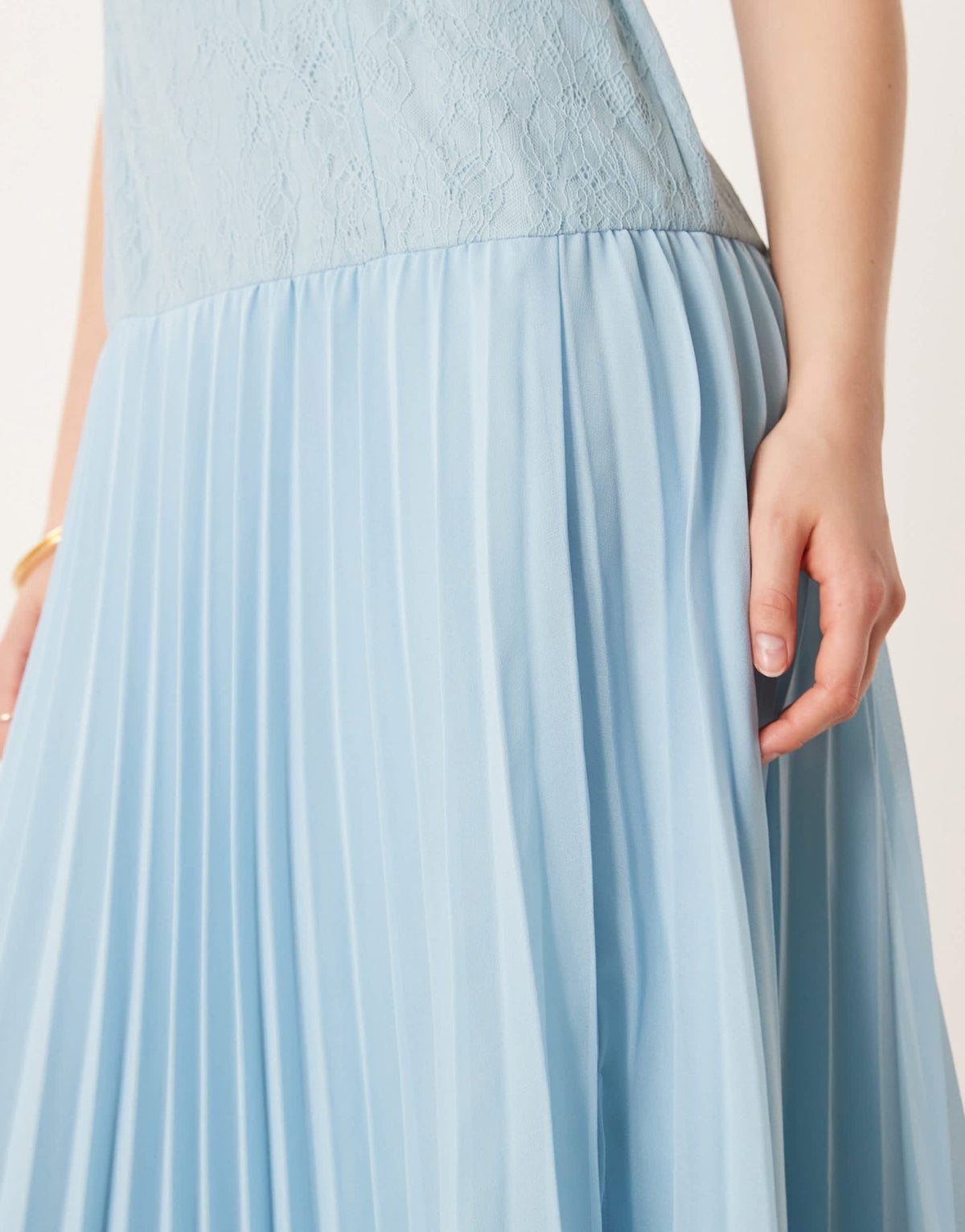 ASOS DESIGN lace bodice pleated skirt midi dress in icy blue - ASOS Sample Sale