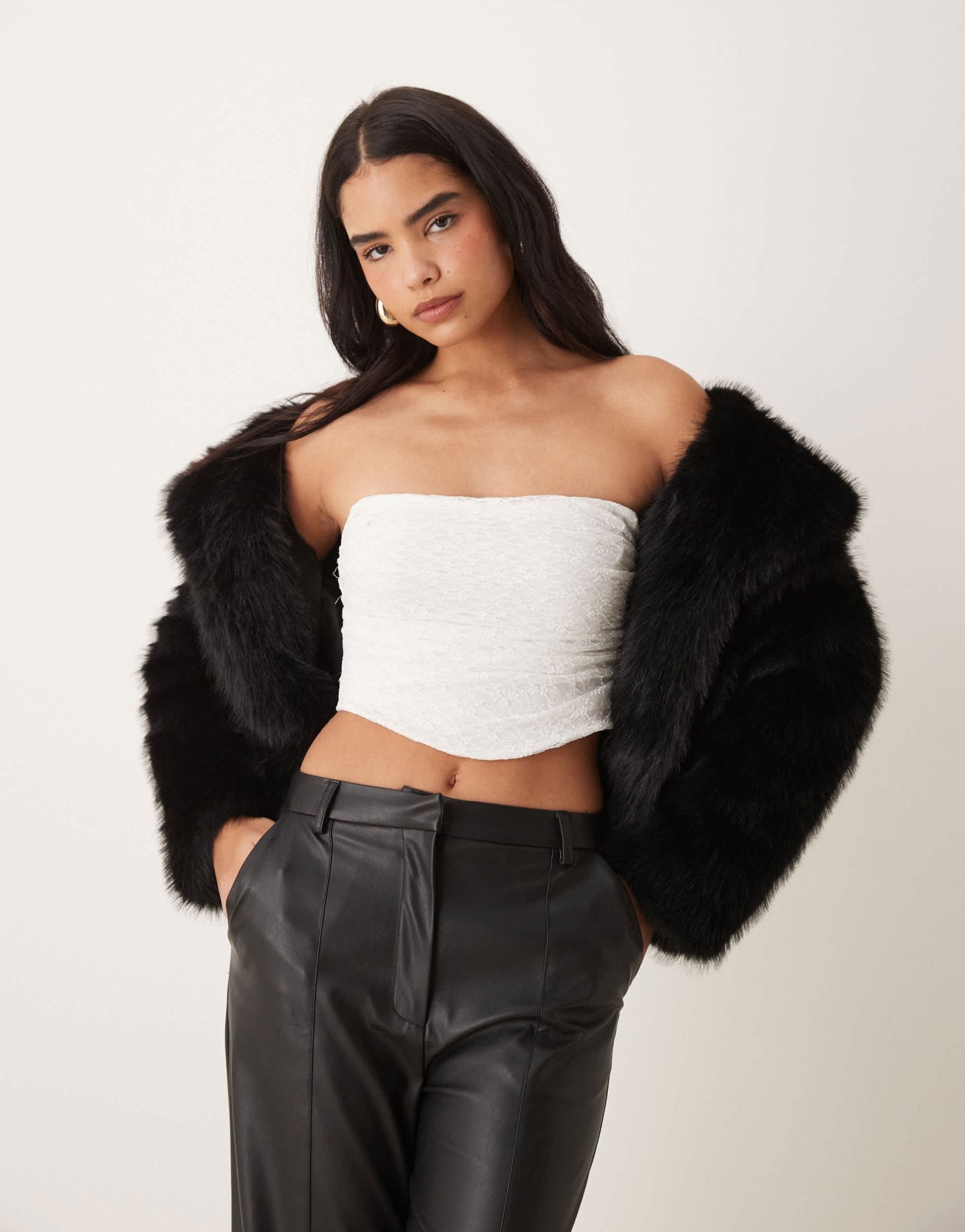 ASOS DESIGN lace draped corset top in white - ASOS Sample Sale