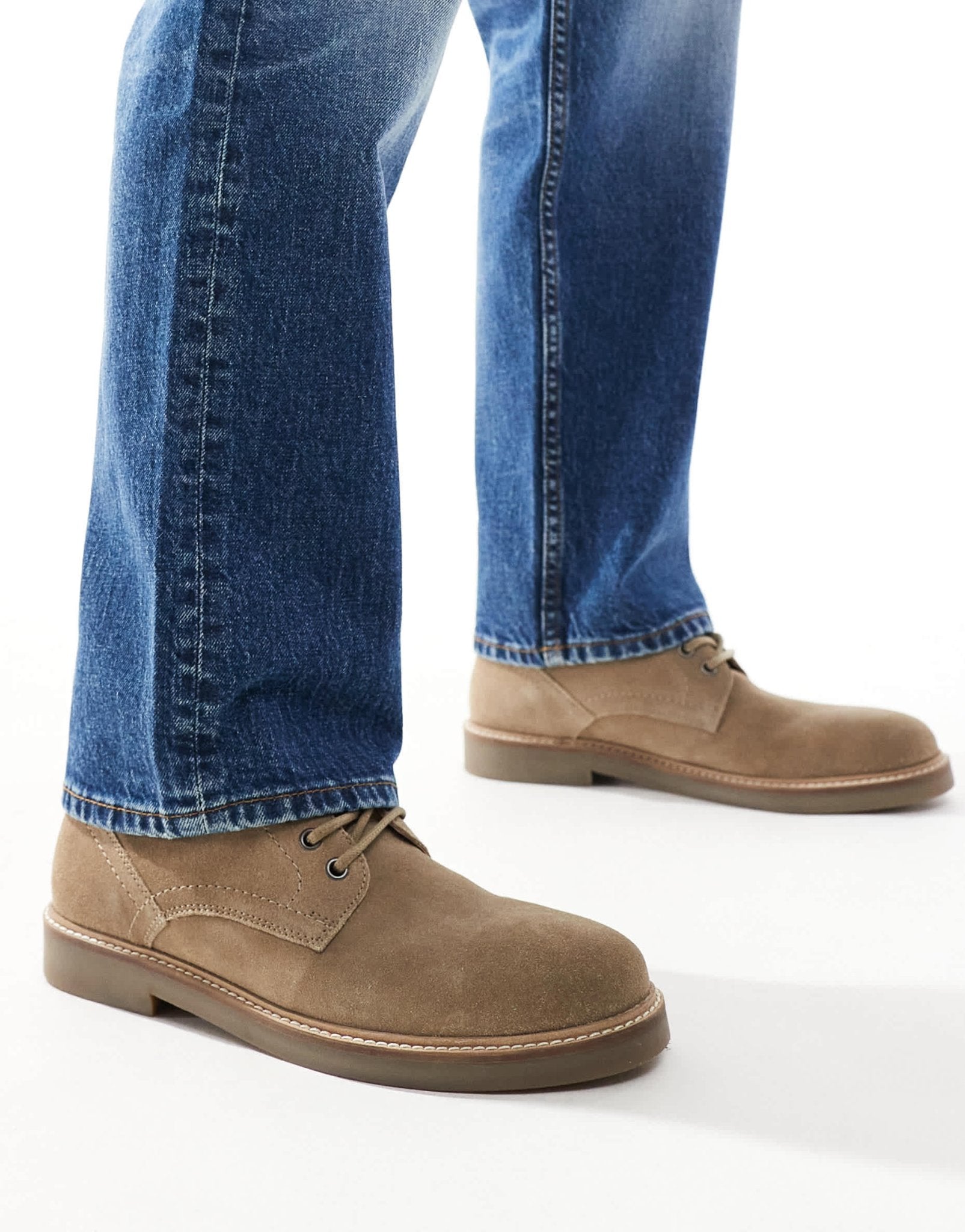 ASOS DESIGN lace up desert boots in stone suede with natural sole - ASOS Sample Sale